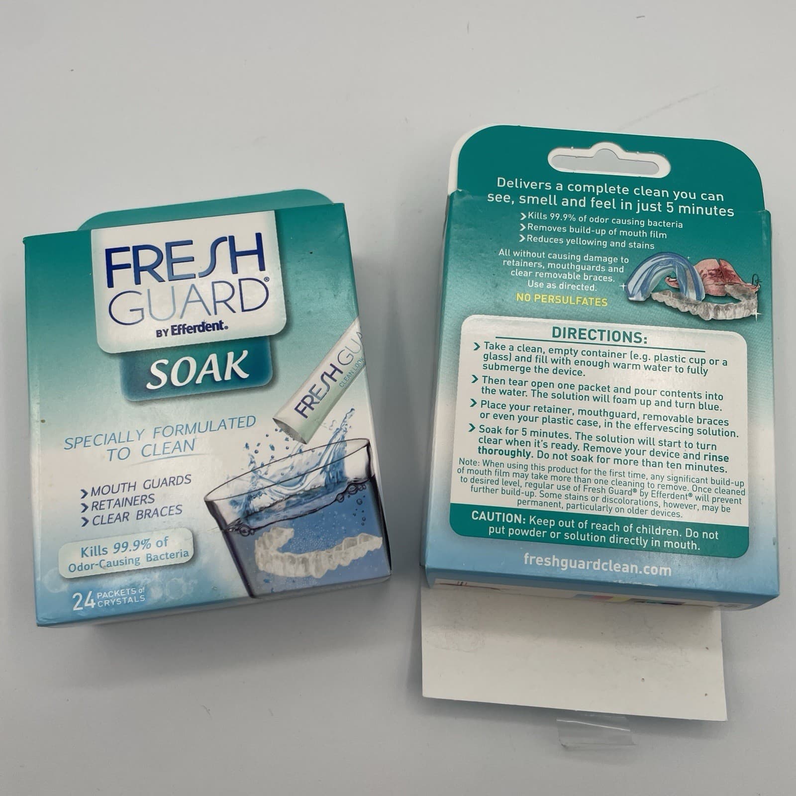 Lot of 2 -Fresh Guard Soak by Efferdent for Retainers Braces Mouth Guards *READ* 2