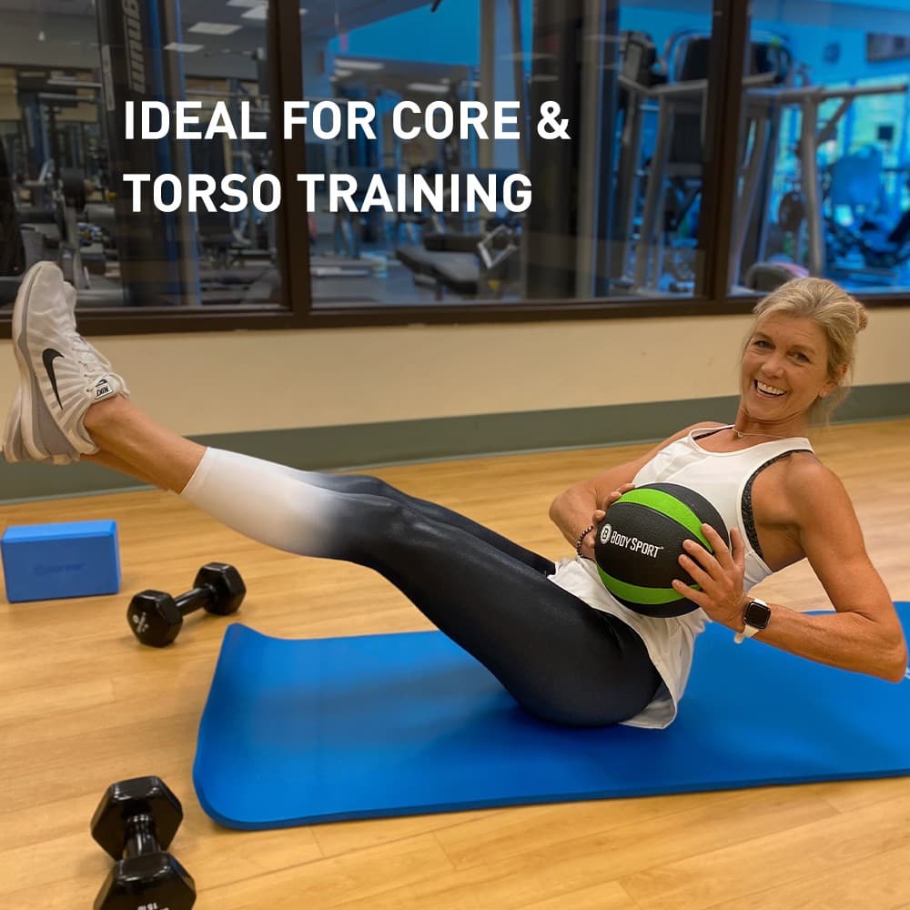 Body Sport Medicine Ball, 6 lb., 26.2-Inch Circumference, Green/Black 6