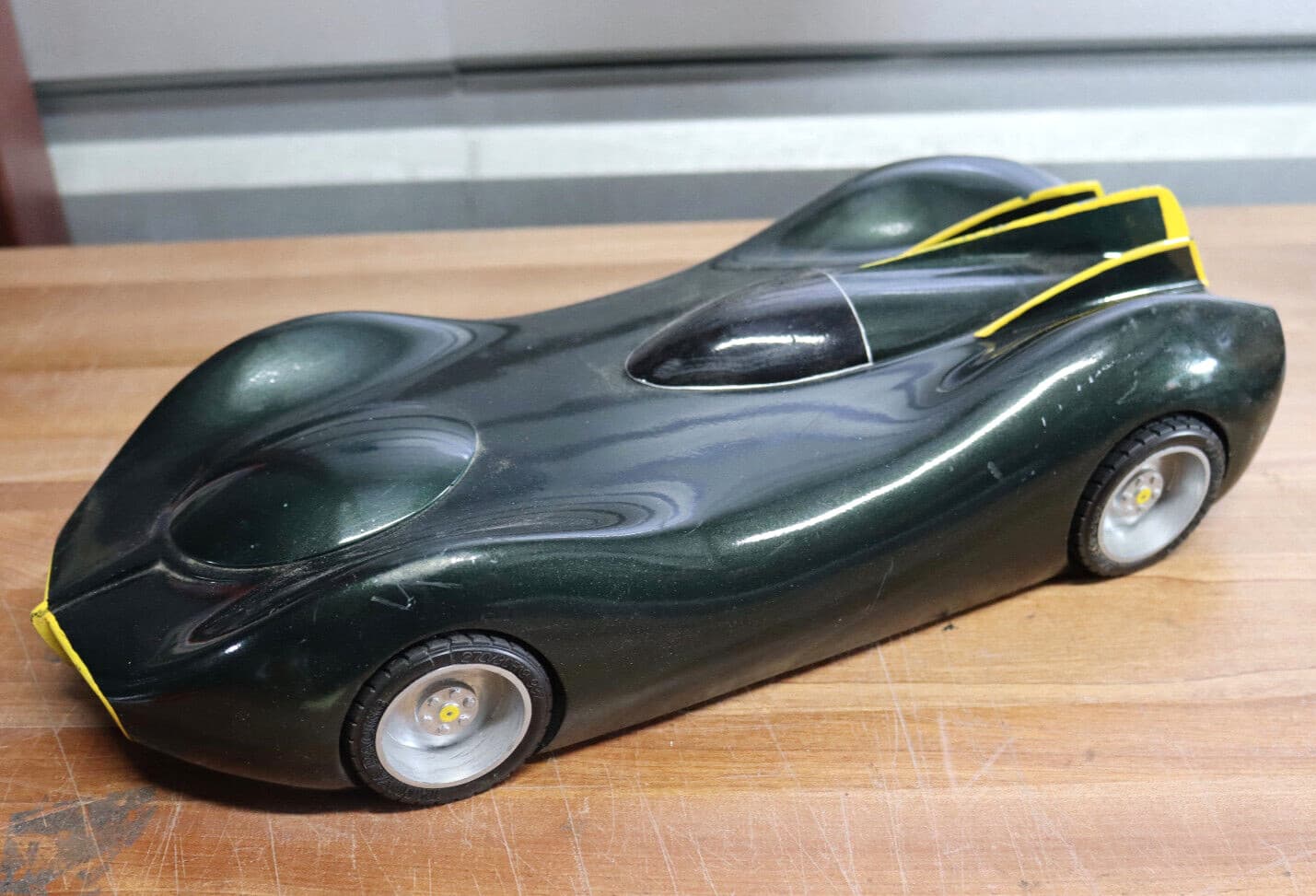 Vintage Batman Batmobile Bat Mobile Miniature Prop Replica Wood Display 16x6.5"