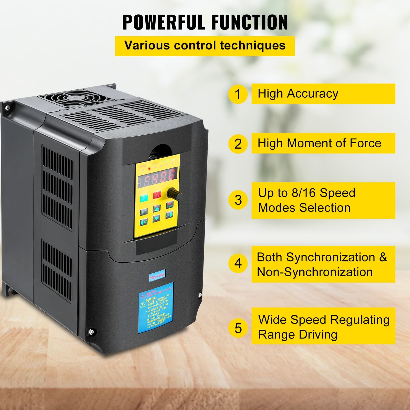 Uimoso 4KW 220V 5HP Variable Frequency Drive Converter VFD 1 To 3 Phase Inverter 3