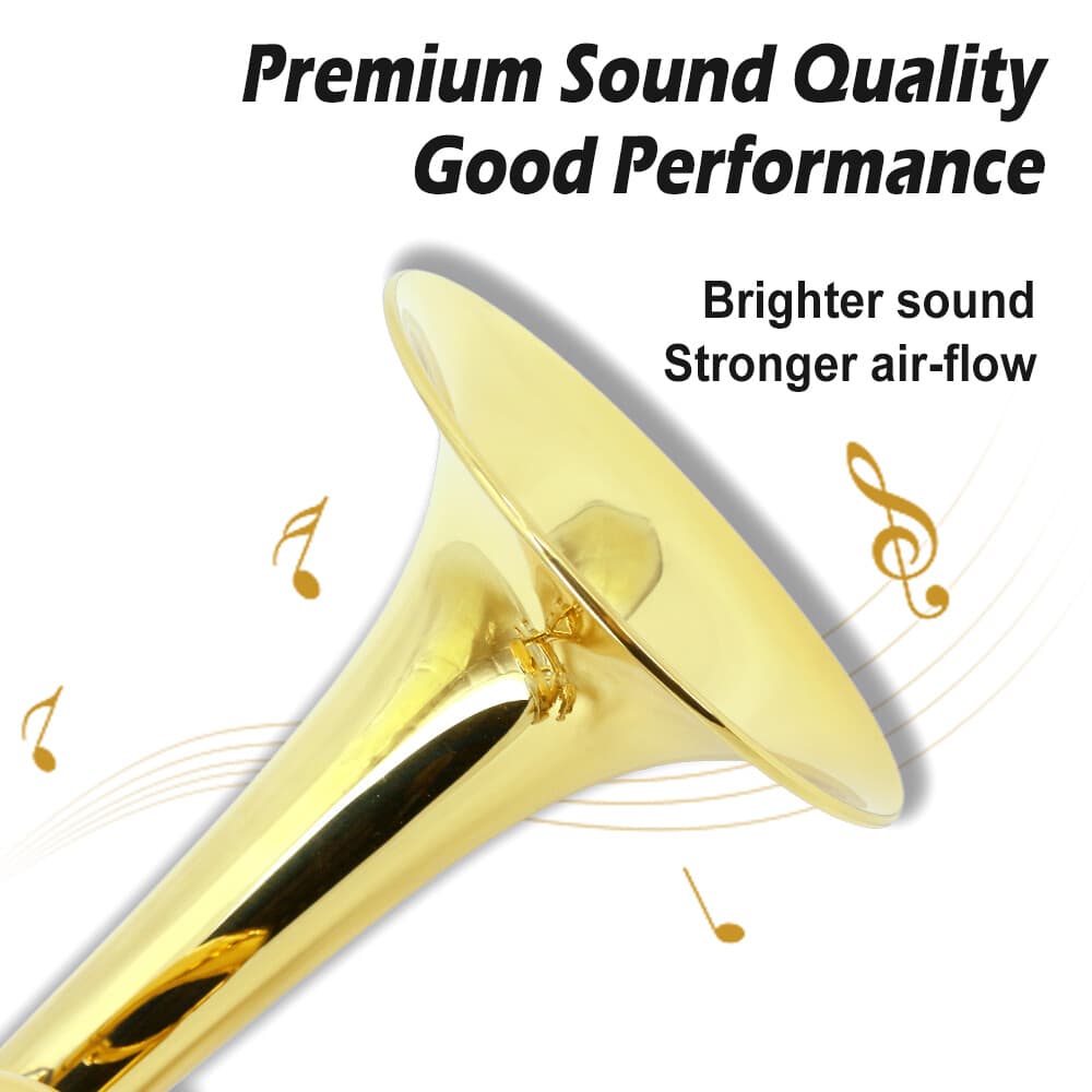 Student trumpet for beginners Bb brass trumpet instruments with carrying case 6