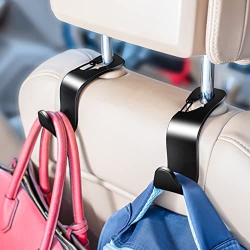 4 Pack Car Back Seat Headrest Hook Hanger for Purse Grocery Bag Handbag Hat  6