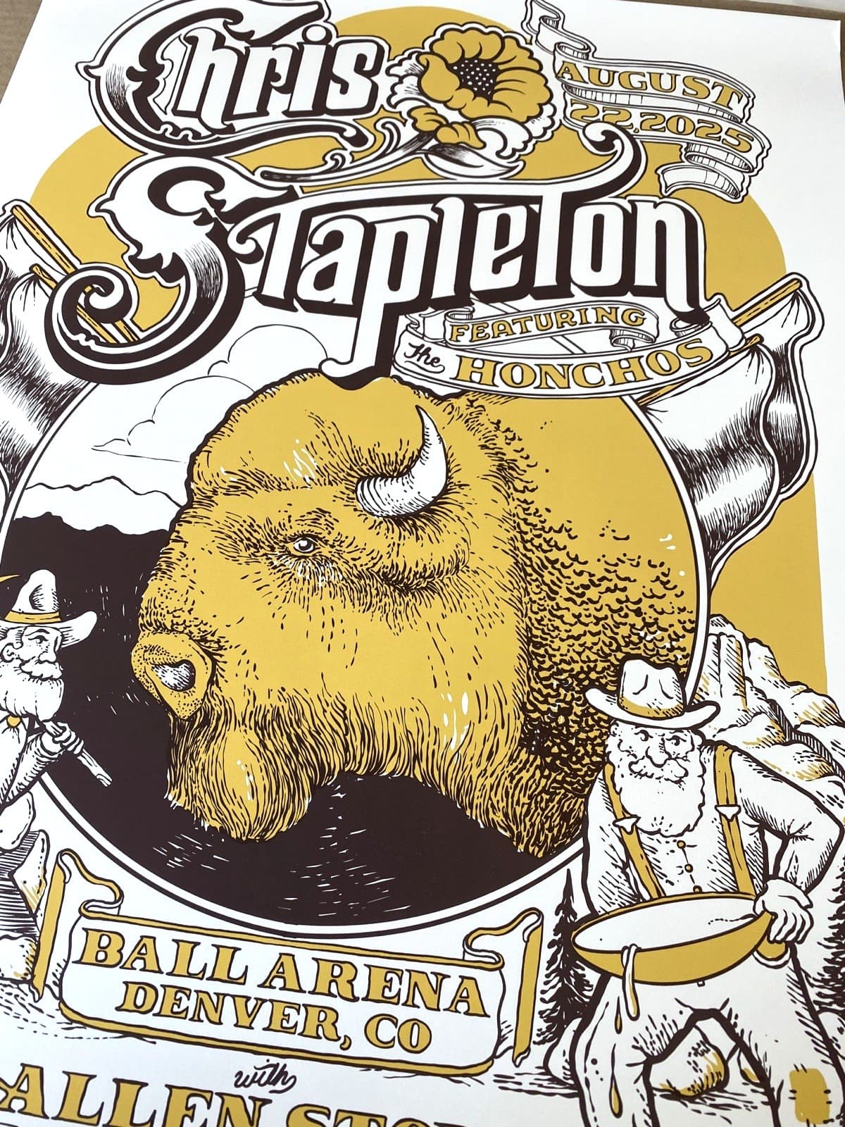 AUTHENTIC Chris Stapleton AP Poster Pepsi Denver CO August 22nd N1 2025 S/N #/25 3