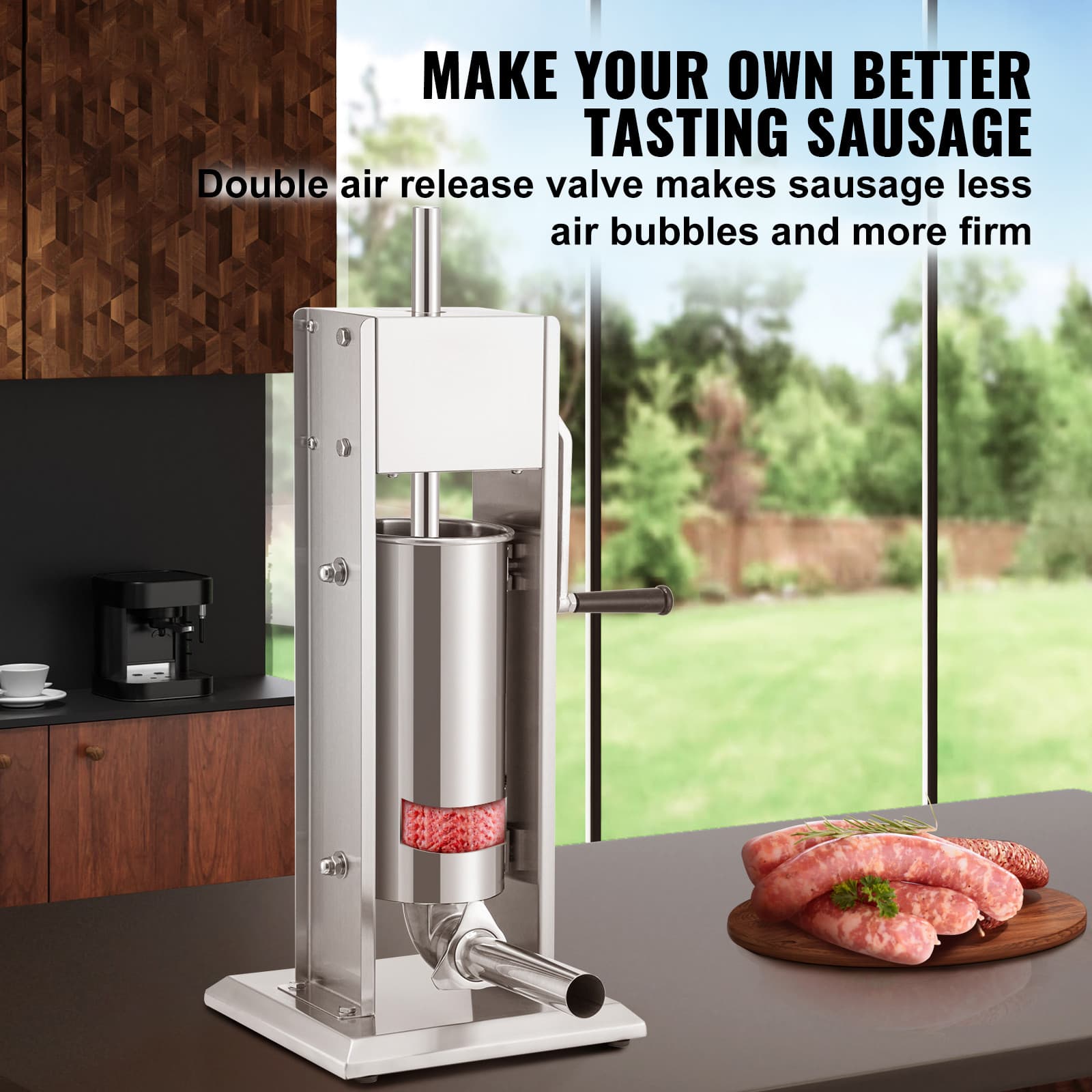 Sausage Stuffer 5L Vertical Sausage Maker Machine Stainless Meat Press 2