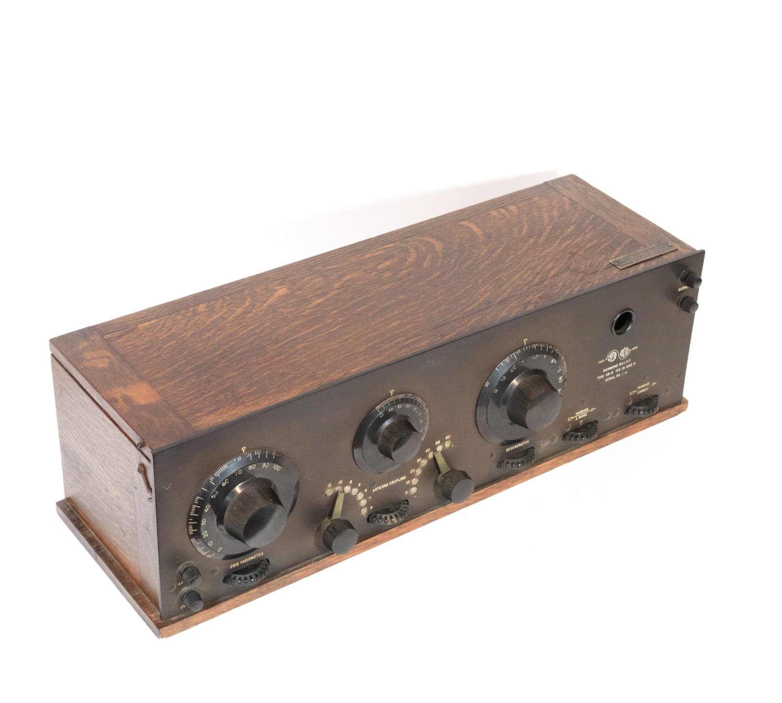 1922 Grebe CR8 Regenerative Radio w/Tipped Pink Detector Tube * Nice Set * Works 5