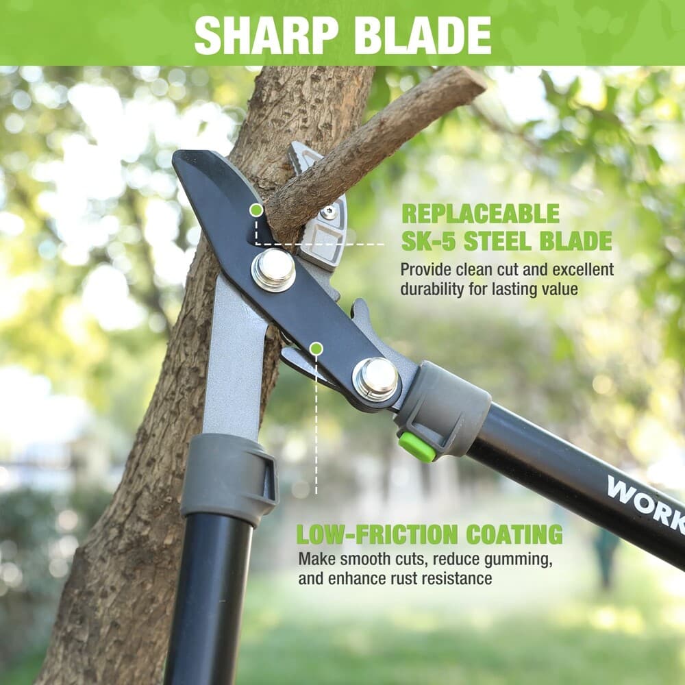 WORKPRO 28" Anvil Lopper Tree Trimmer Steel Blade Heavy Duty Tree Branch Cutters 5