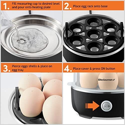 Elite Gourmet 7-Egg Electric Cooker - Versatile Soft to Hard Boil 4