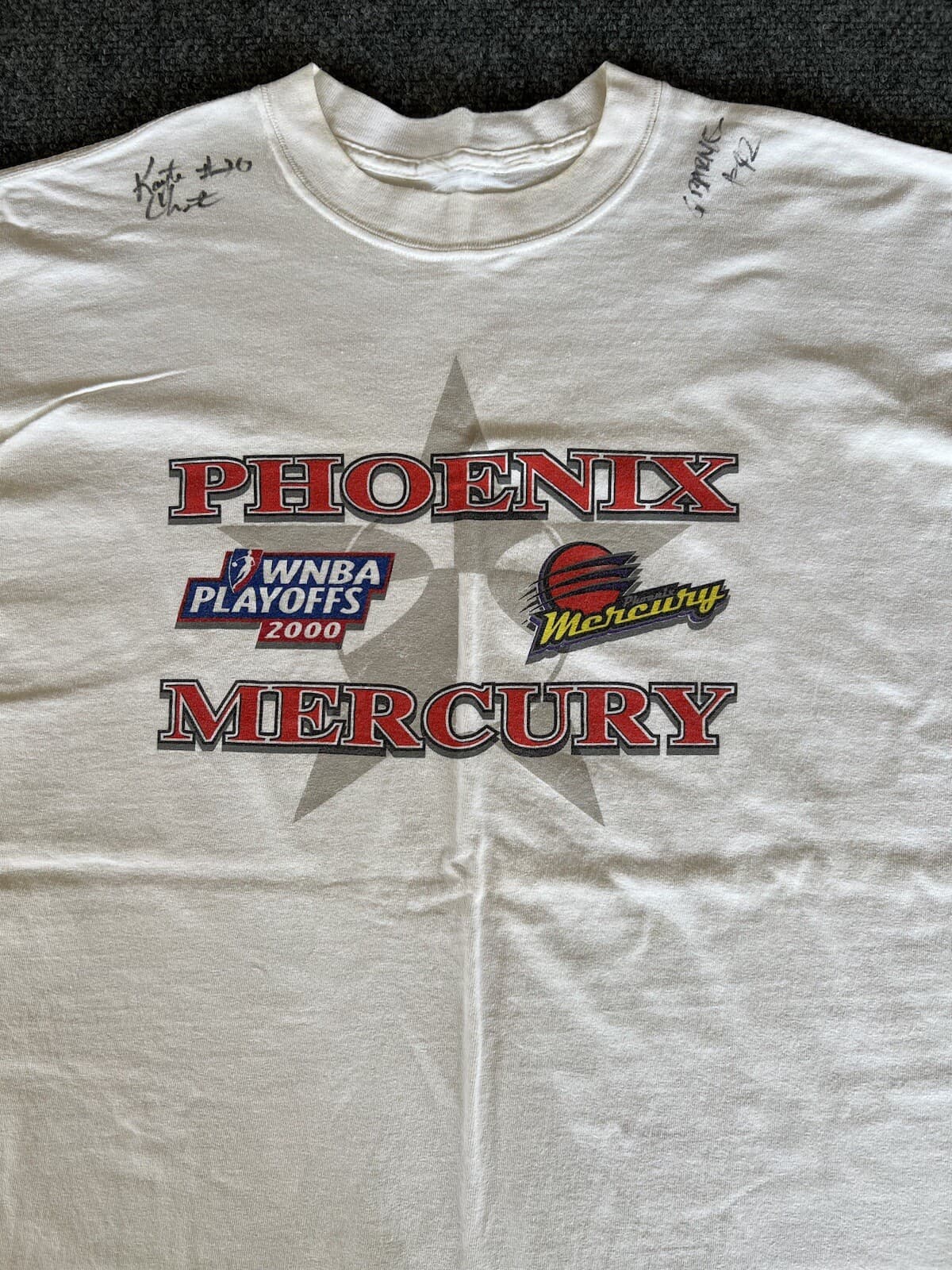 Phoenix Mercury WNBA 2000 Playoffs Autographed T Shirt 2 Signatures 6