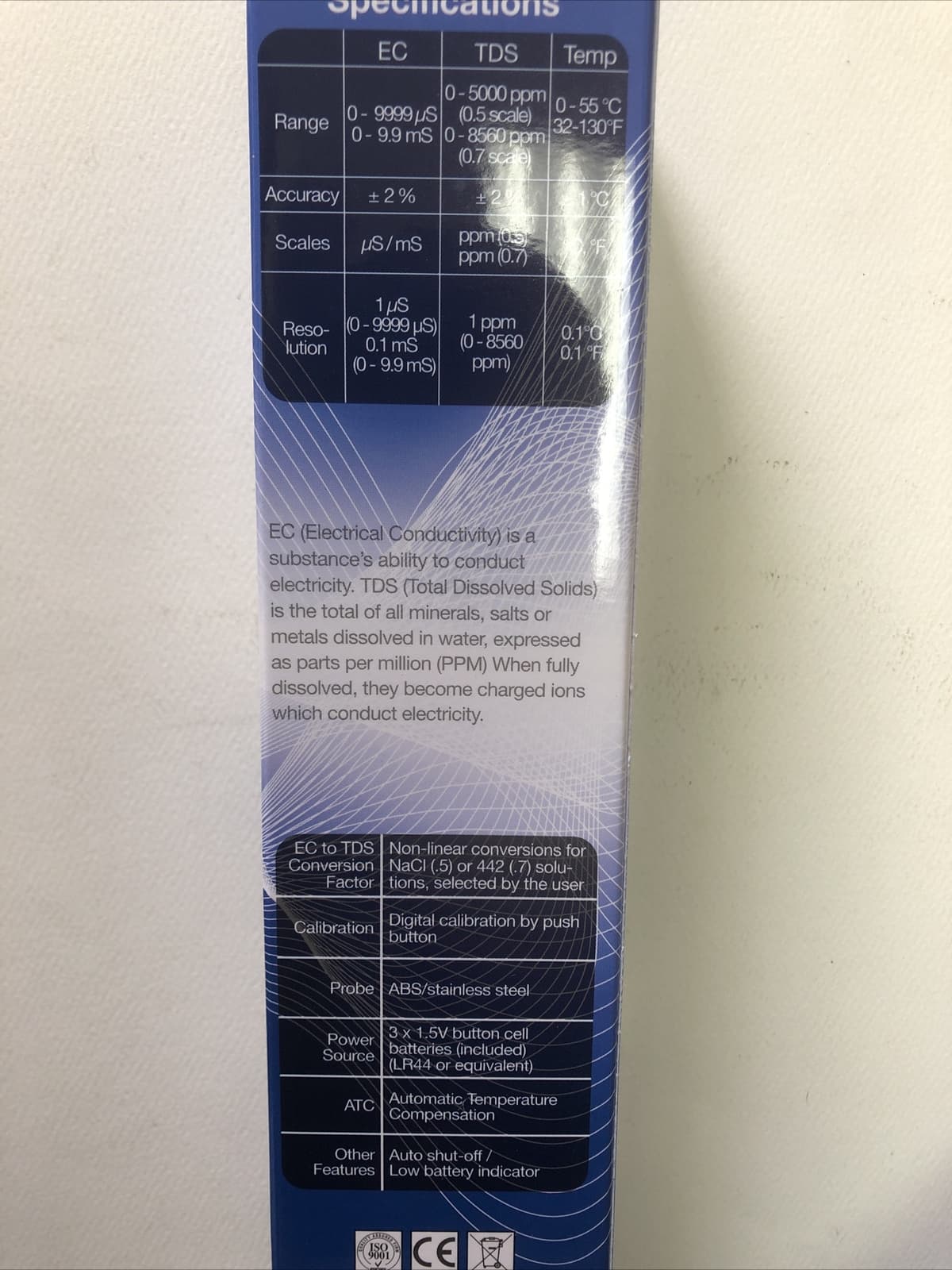 HM Digital COM-80S Hydrotester TDS/EC/Temperature Meter 2