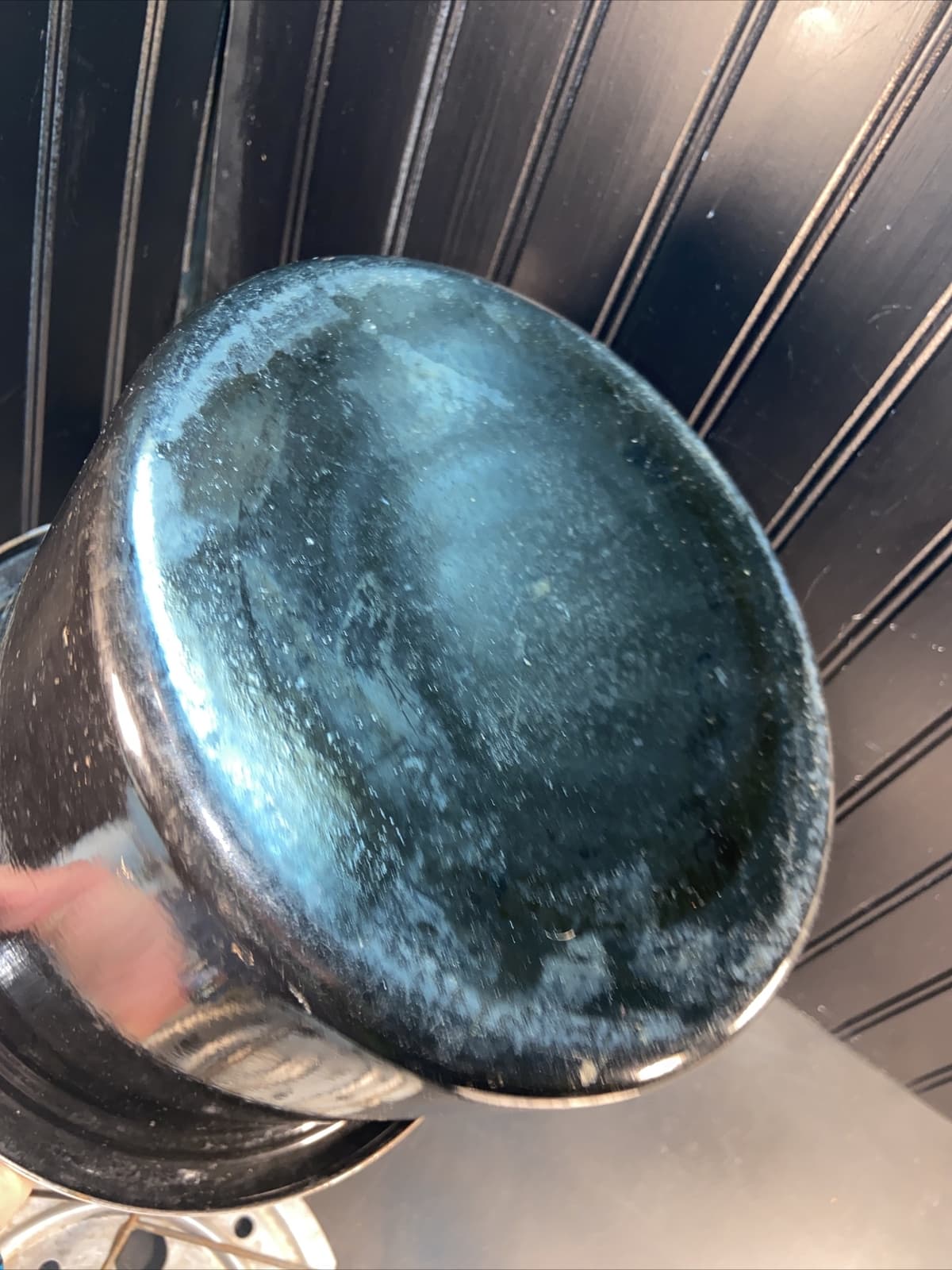 Antique RARE Stock Pot Insert ONLY Canning Enamel Broiler STEAMER Pan 5