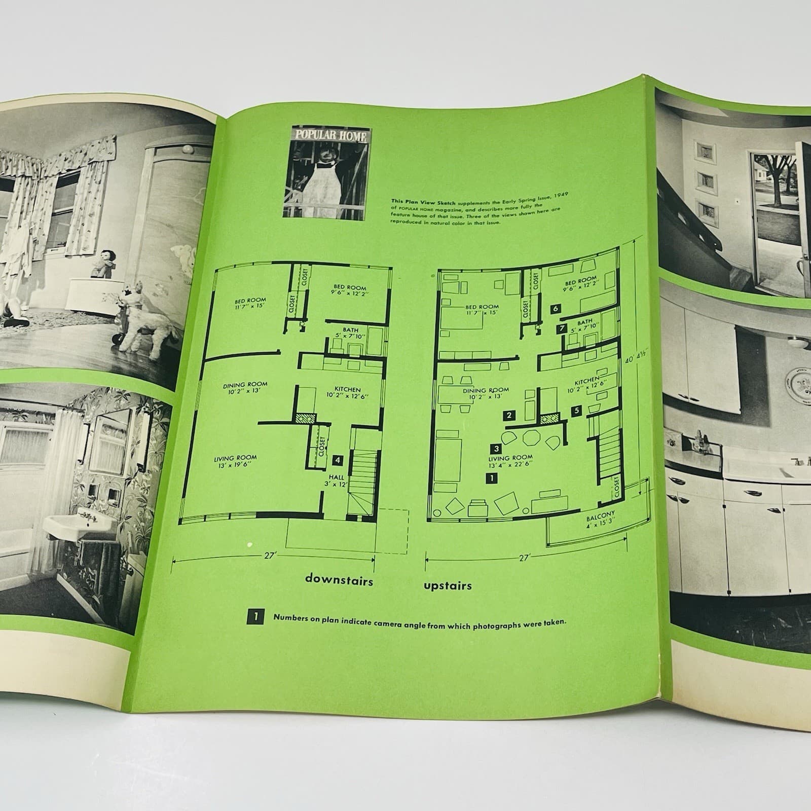 1949 Popular Homes House For Two Happy Families One Home Blueprints Plan Vintage 3
