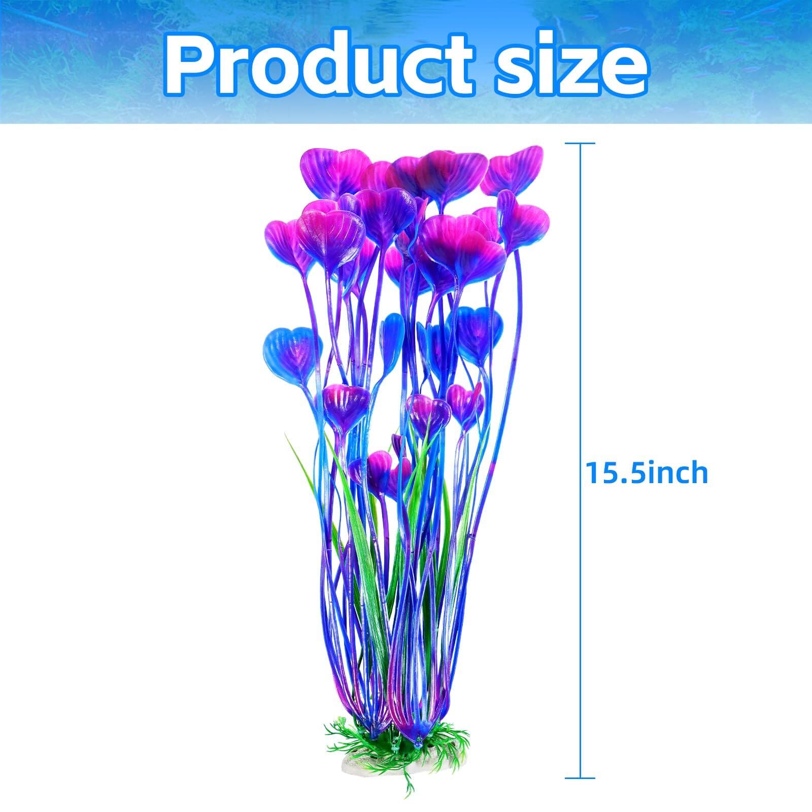 2 PCS Artificial Aquarium Plants, Fish Tank Plants Plastic, Aquarium Decor 5