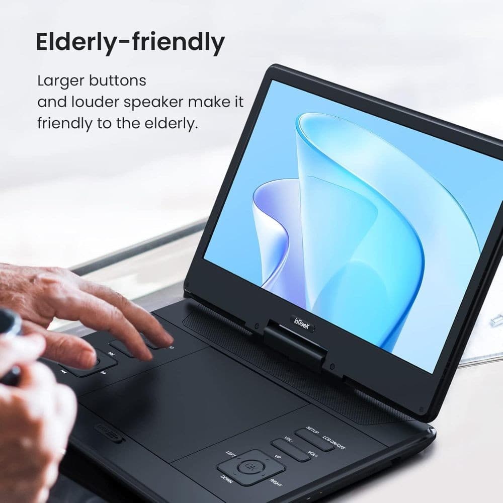 ieGeek Portable DVD Player 15.9 Large HD Screen 6 Hours Battery Sync Screen 2