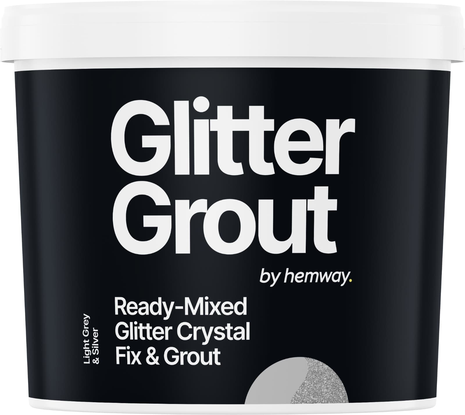 Hemway Glitter Grout Ready Mixed 4.5KG LIGHT Grey / Silver Glitter