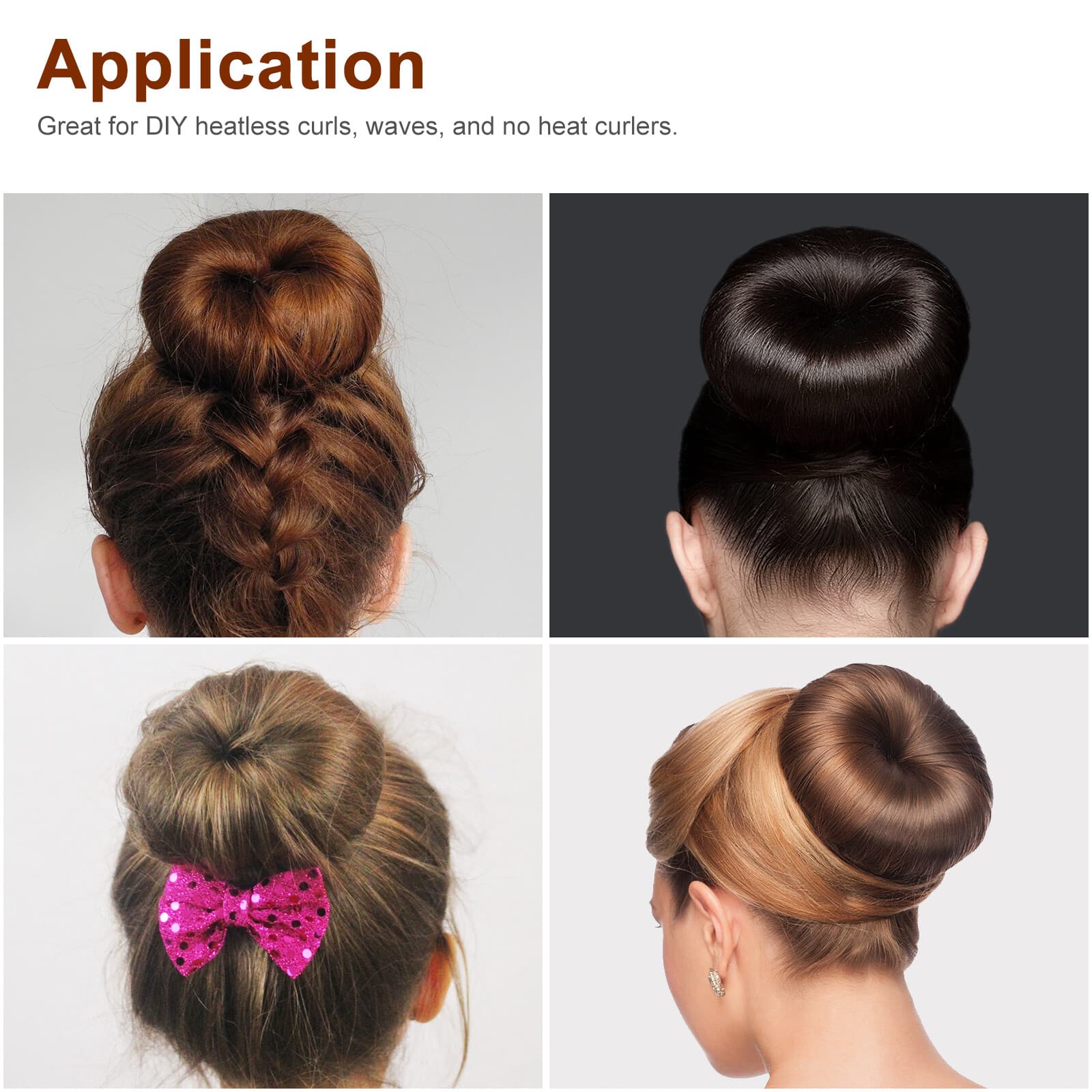 Hair Donut Bun Maker Magic Styling French Chignon Ballet Sock Updo DIY Tool 4PCS 4