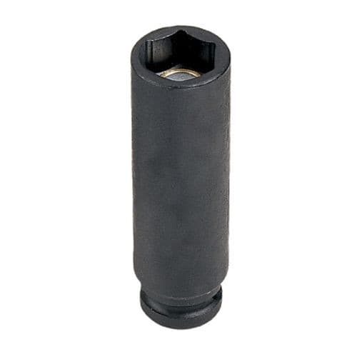 Grey Pneumatic 911DG 11/32" Deep Magnetic Impact Socket, 1/4" Drive, 6 Point