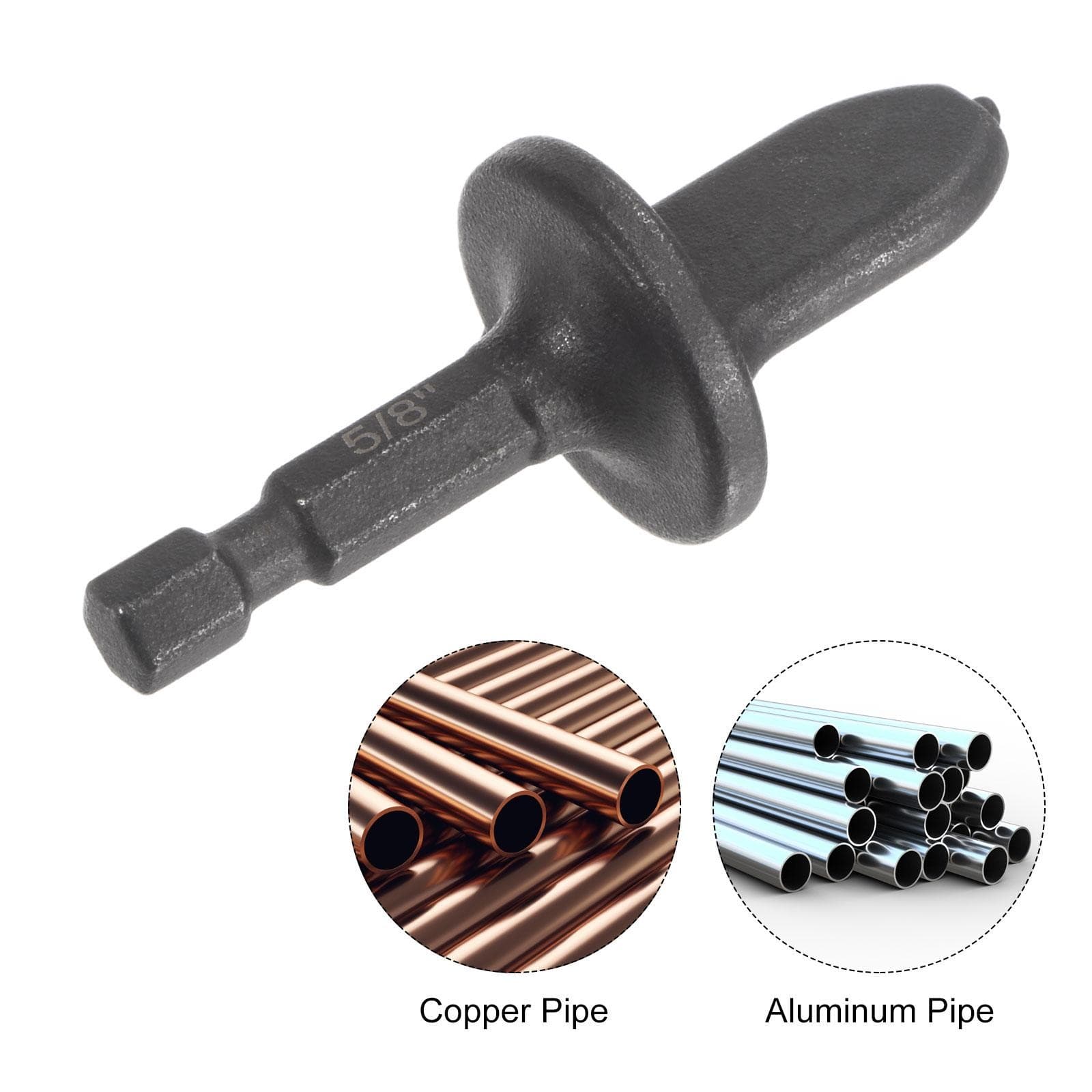 5/8" Swage Tube Expander Drill 1/4" Hex Handle for Copper Aluminum Pipe 3