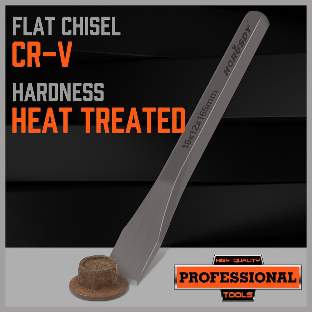 3-Piece Heavy Duty Cold Chisels Set 3/8 in 1/2 in 5/8 in CR-V Heat Treated 6
