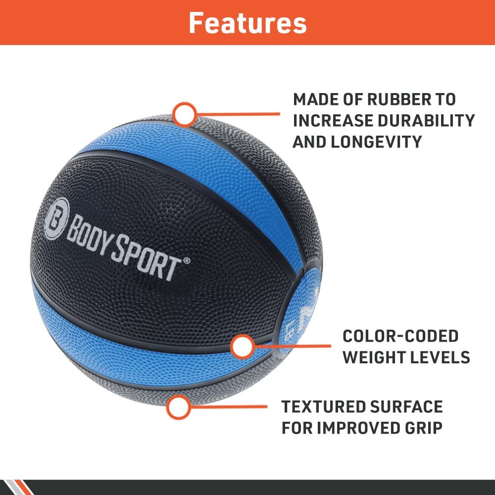 Body Sport Medicine Ball, 6 lb., 26.2-Inch Circumference, Green/Black 5