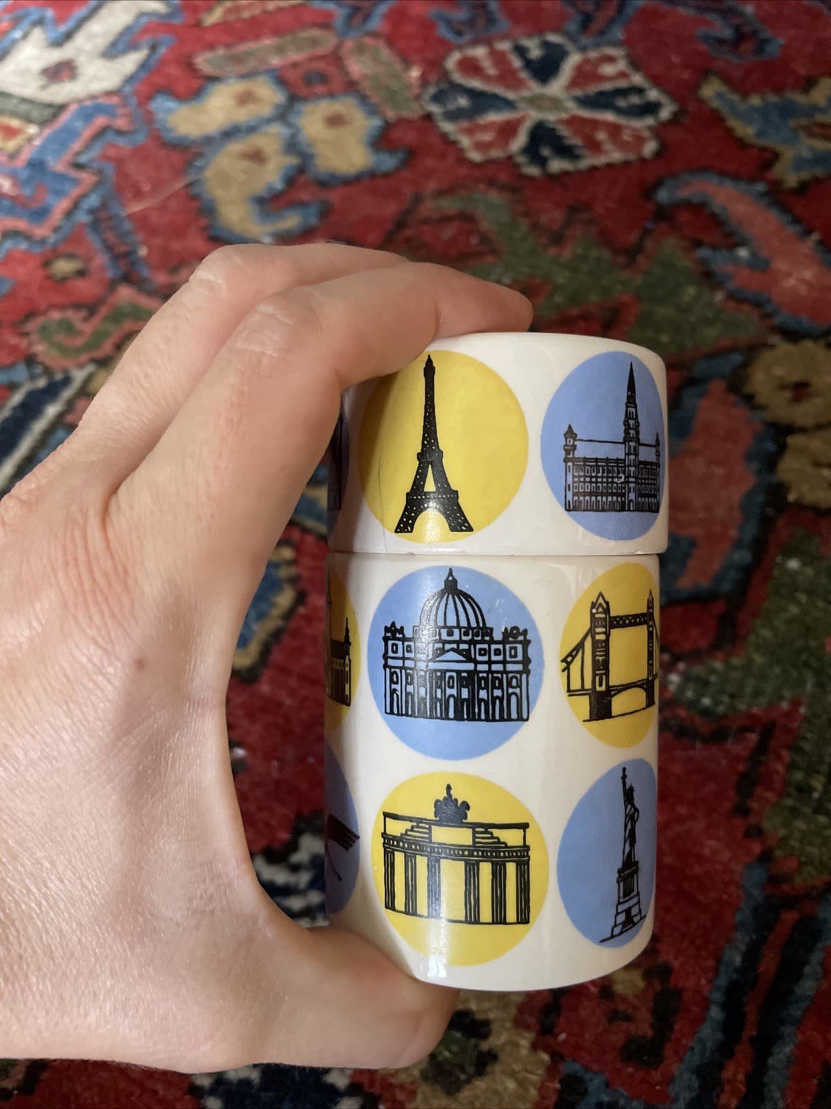 Vintage 60s Lufthansa Airlines Ceramic Jar Container Waechtersbach Sarotti MCM 3