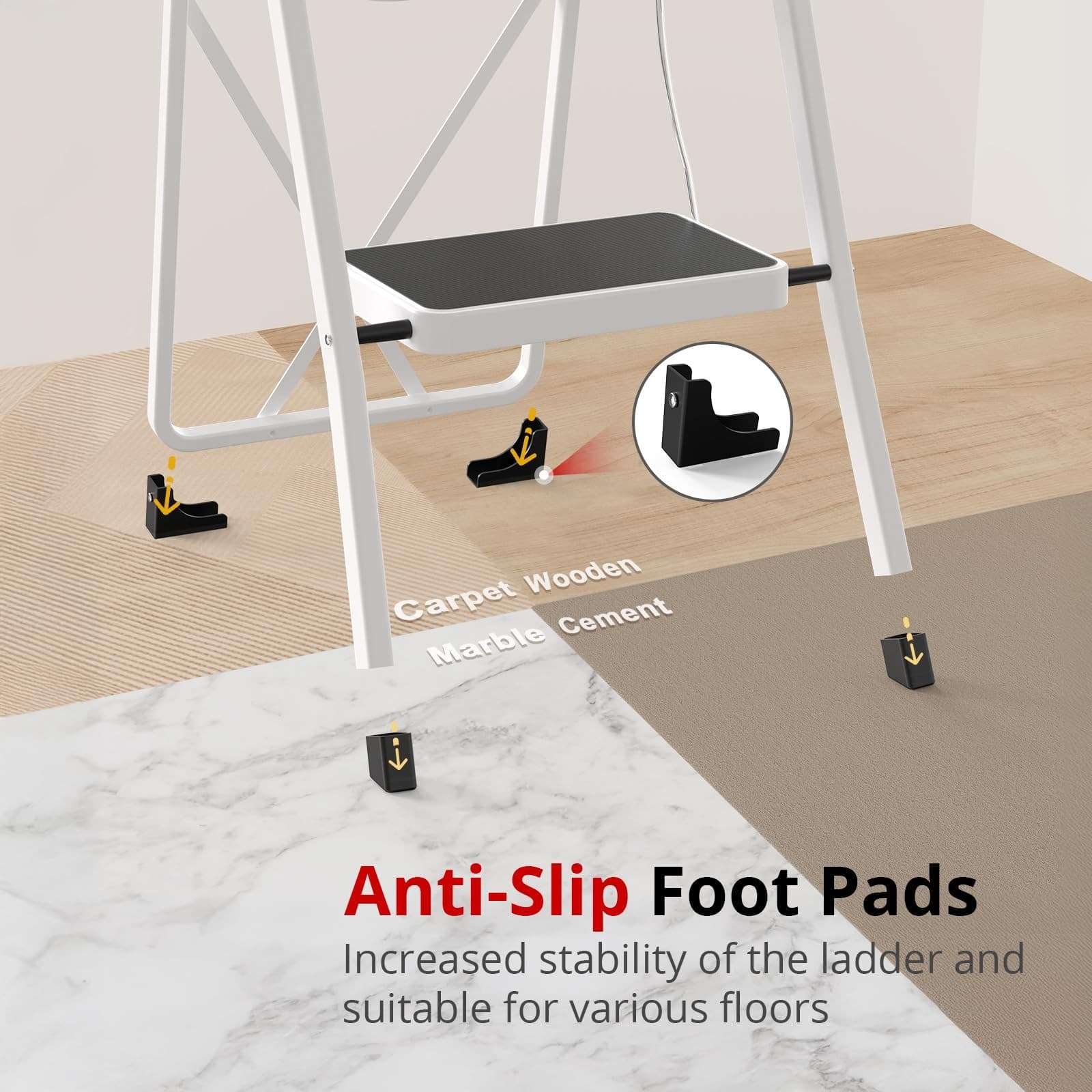 HBTower Step Ladder Folding Step Stool for Adults with Anti-Slip Pedal,330 lb... 3