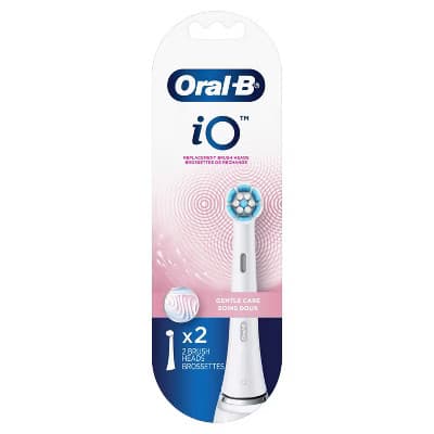 Oral-B iO Gentle Care Toothbrush Replacements Brush Heads Refills White 2ct 2