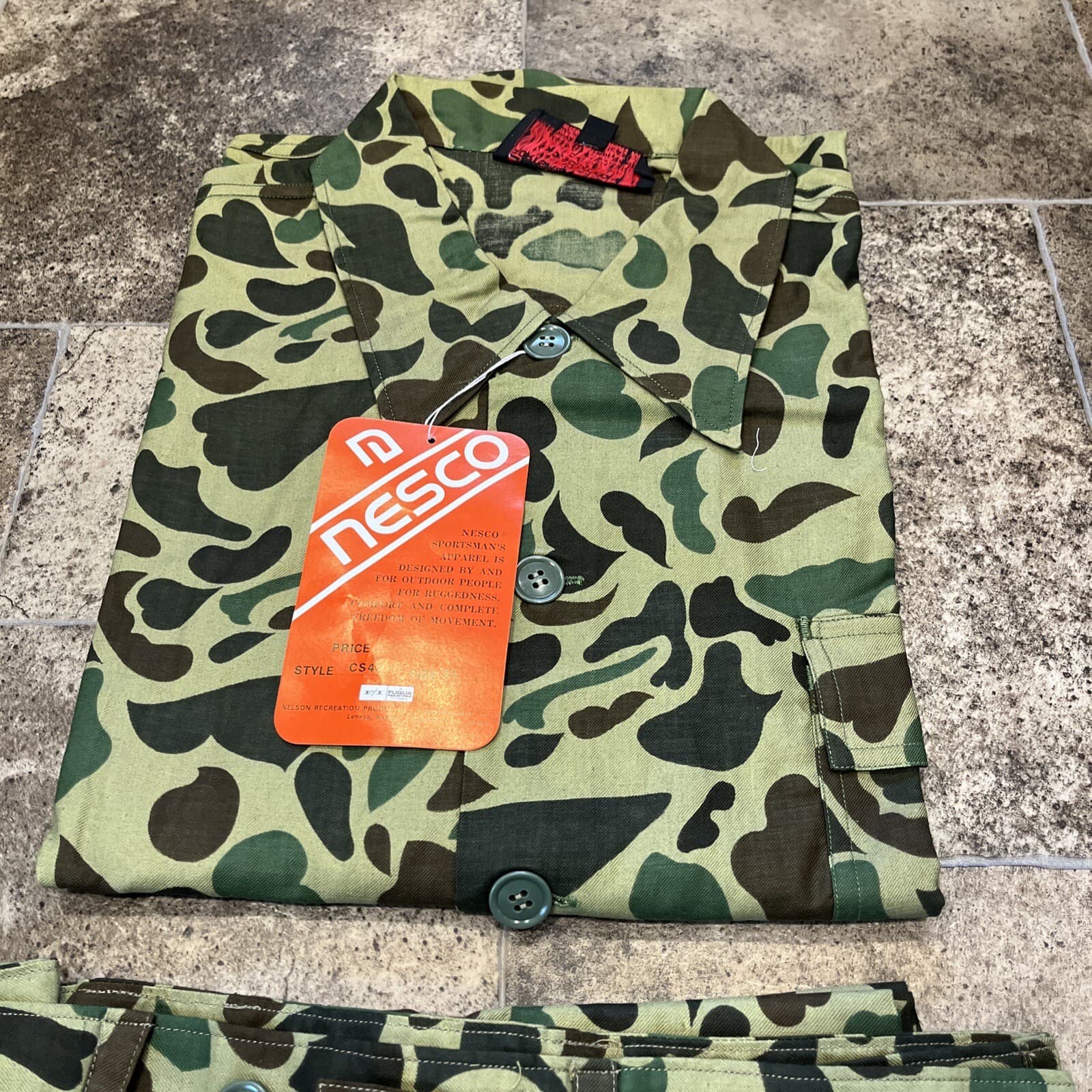 Vintage Nesco Camouflage Camo Cotton Poplin Hunting Suit Size XL CS42 NOS 6