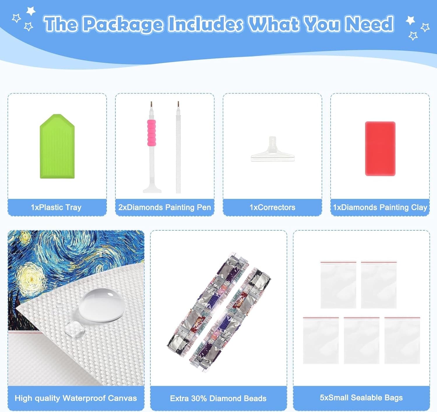 NEWENMO Diamonds Painting Kits for Adults Beginner DIY 30 cm x 40 cm, B-Beach  6