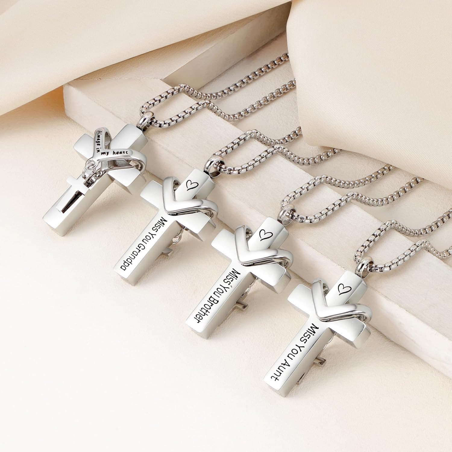 Cremation Cross Necklace for Ashes Cross Urns Locket Pendant Ashes Holder Stainl 5