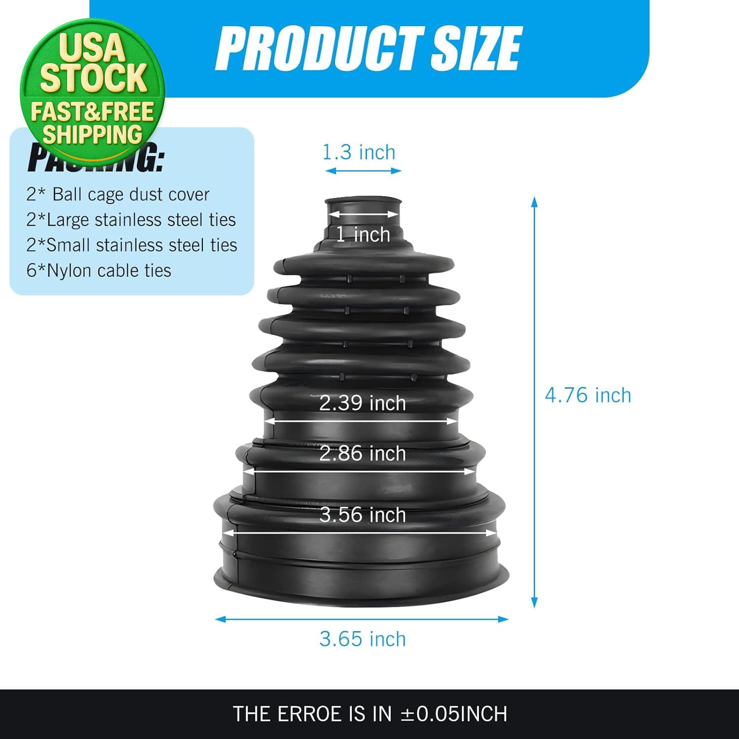 2PCS CV Axle Boot Kit Leak Proof Bushing for FWD AWD Front Drive Vehicles Black 2