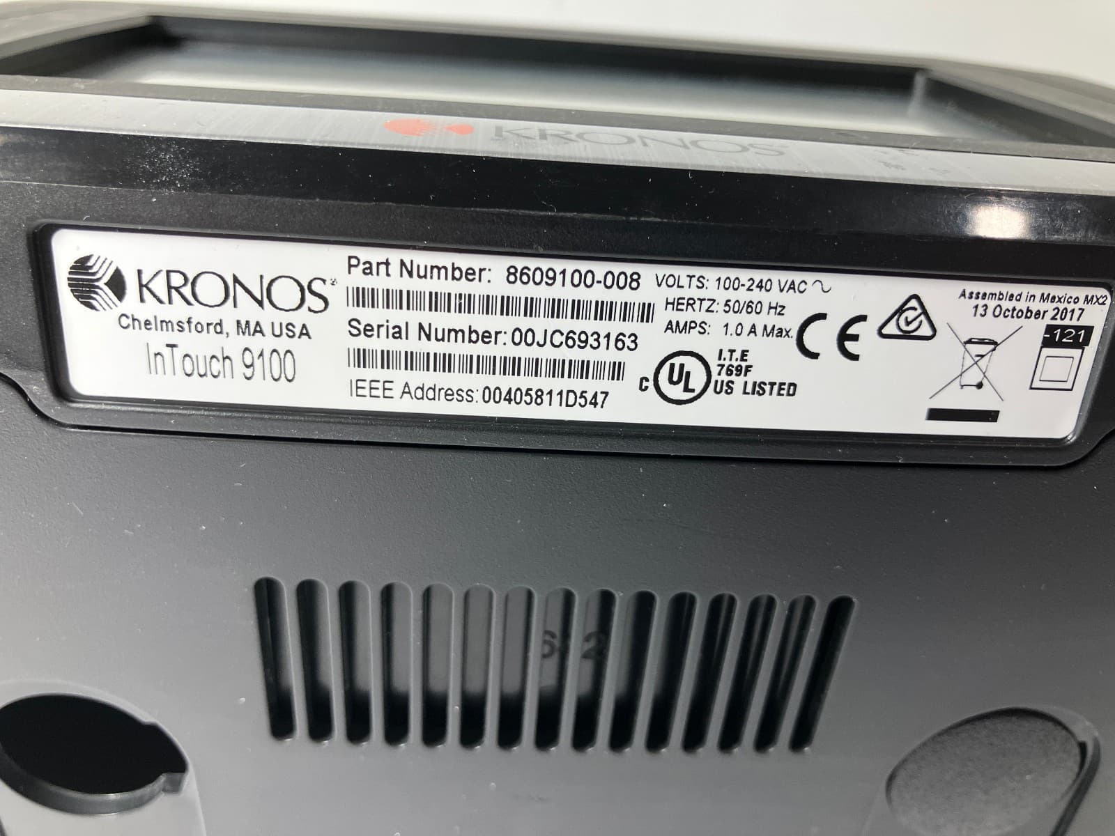 Kronos InTouch 9100 Time Clock Touchscreen Panel Fingerprint 8609100-008 6