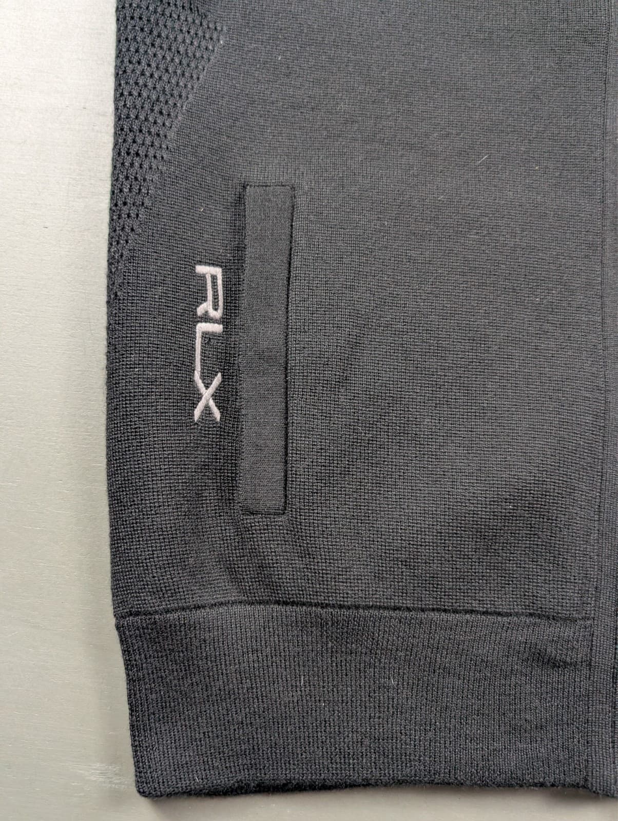 RLX Ralph Lauren Golf Vest Men’s Medium Black Wool Blend Full-Zip Knit 5