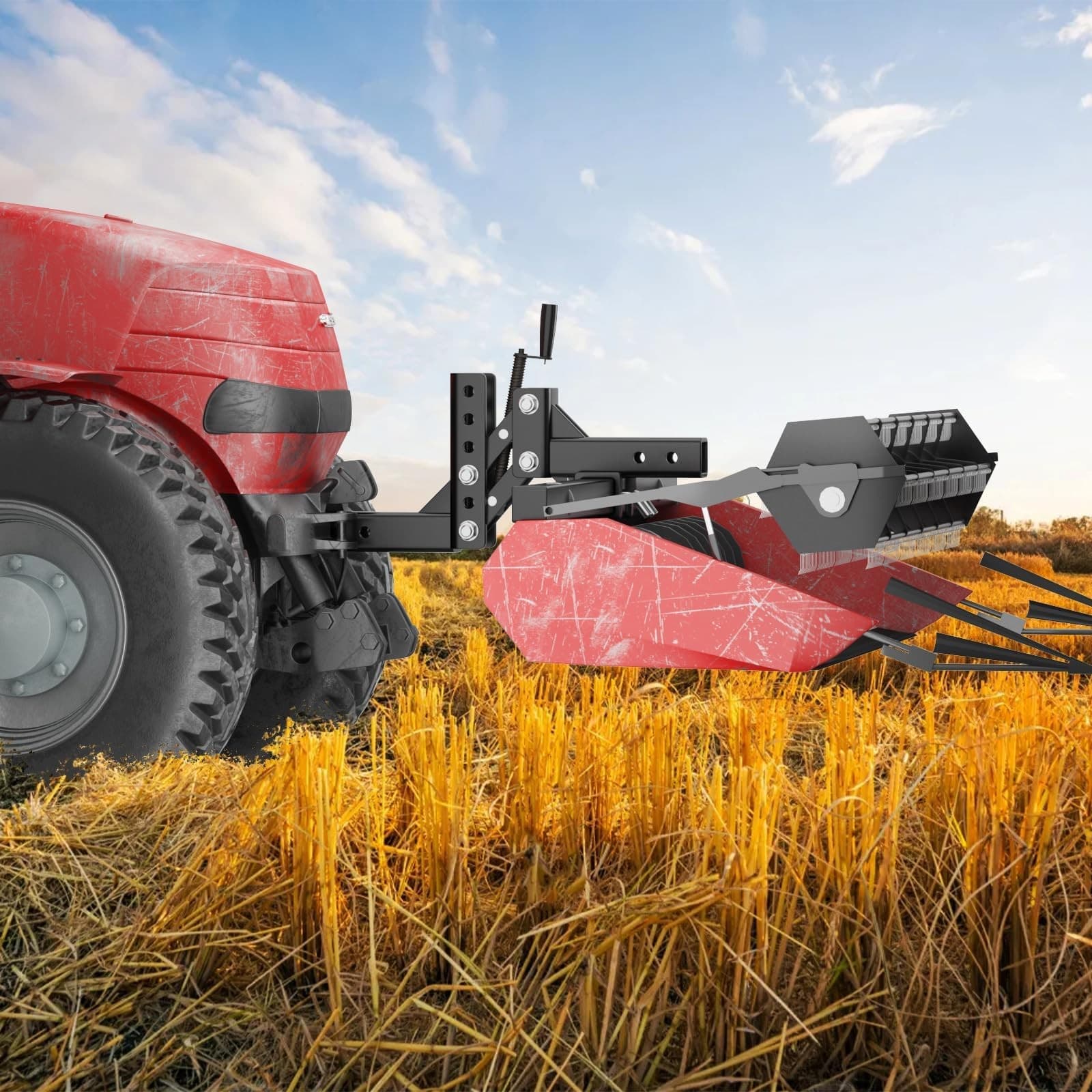 50" Manual Implement Lift, 1-Point and 2-Inch Receiver for ATV/UTV Tractors 4