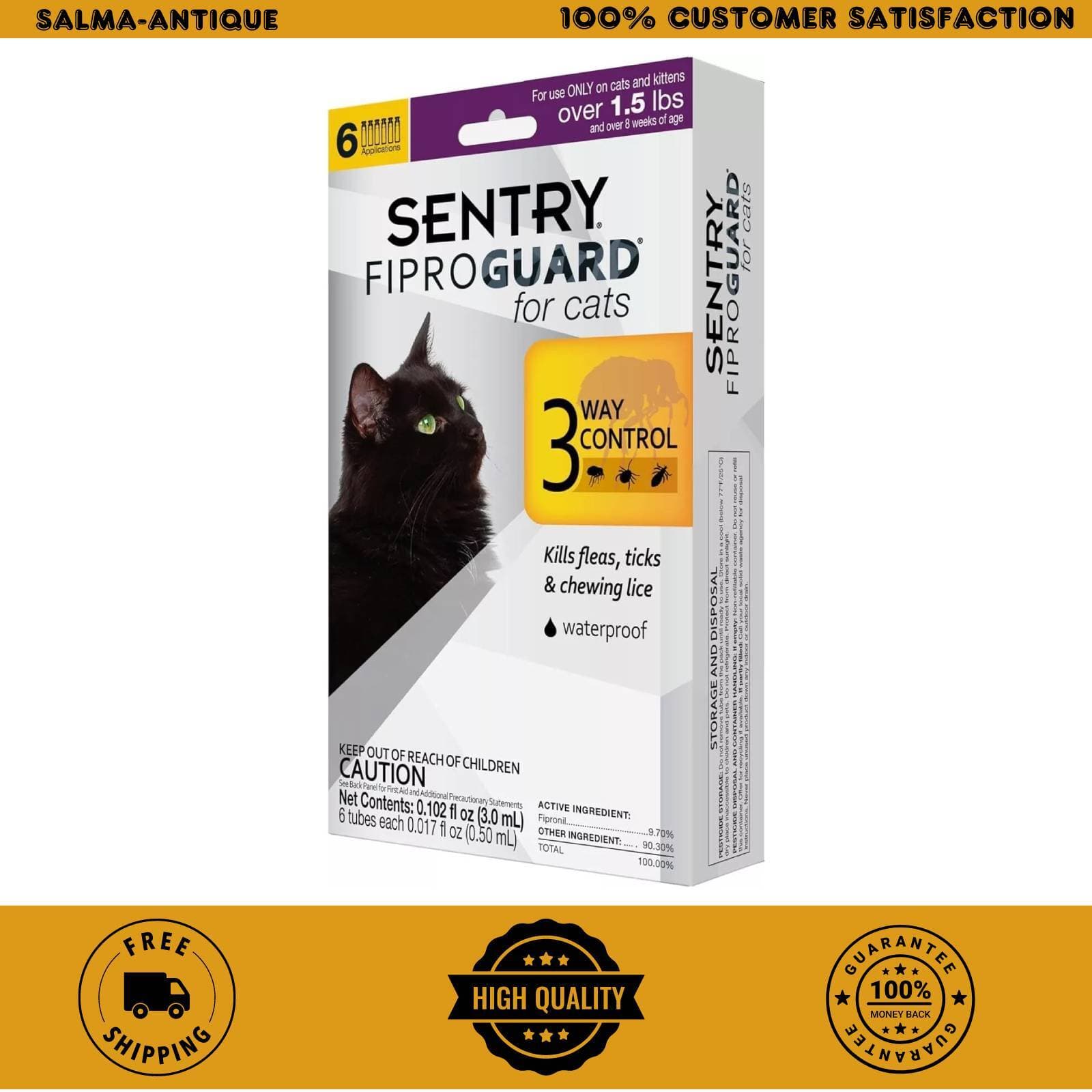 6 Doses Flea And Tick Lice Prevention & Treatment Drops Topical Medicine For Cat