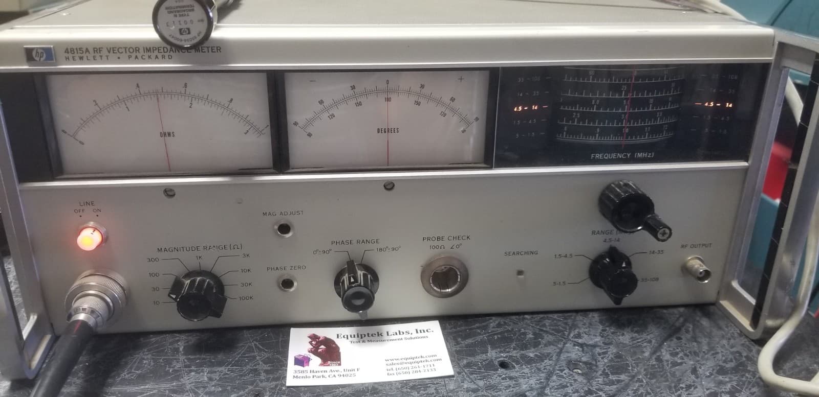 HP 4815A WORKS GREAT! Vector impedance measurements to 108MHz Phase & magnitude 4