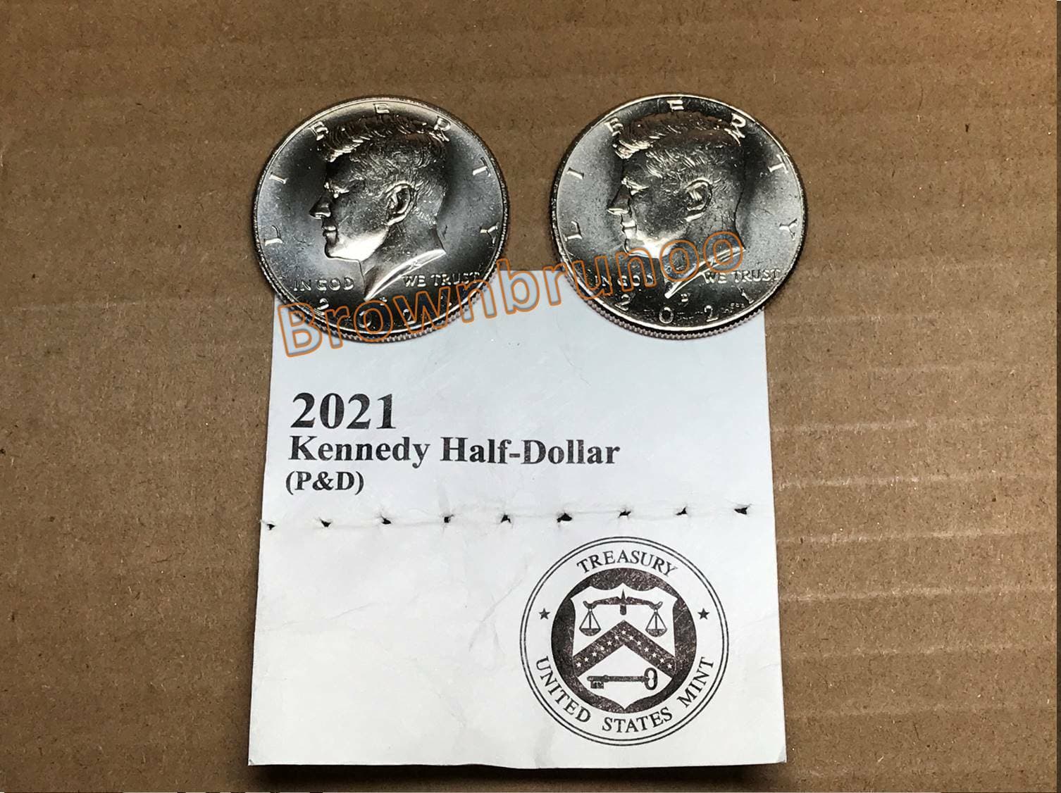 2021 P & D Kennedy Half Dollar Uncirculated 2 Coins Philadelphia & Denver 50c