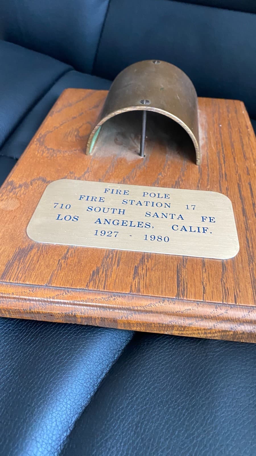Los Angeles Fire Dept. E N G I N E C O M P A N Y N O. 17 1955 -FIRE POLE on wood 2