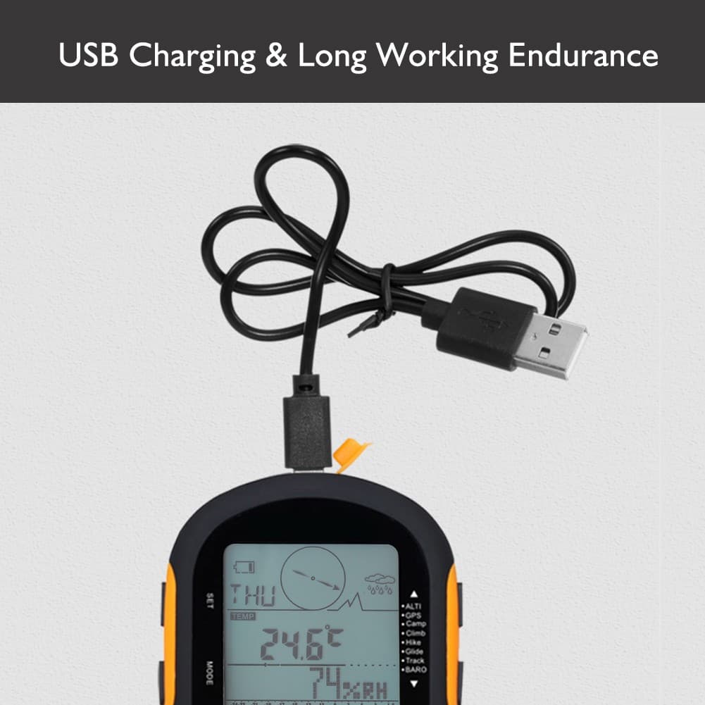 GPS Navigation Receiver Handheld USB Rechargeable Digital Altimeter 4