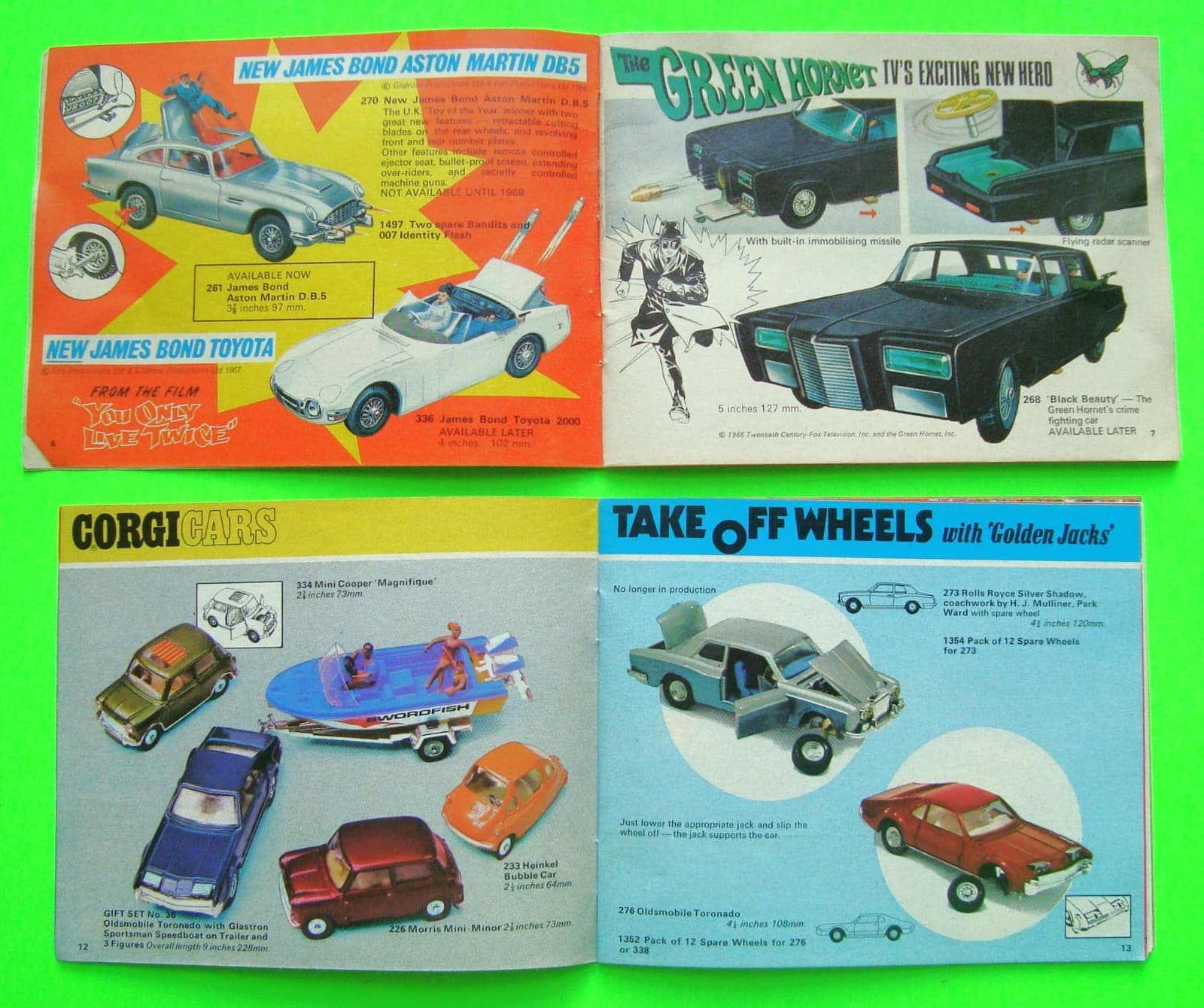 5 Diff 1966 to 1976 CORGI DIECAST TOY / MODEL CAR COLOR BROCHURES 160-pgs XLNT 6