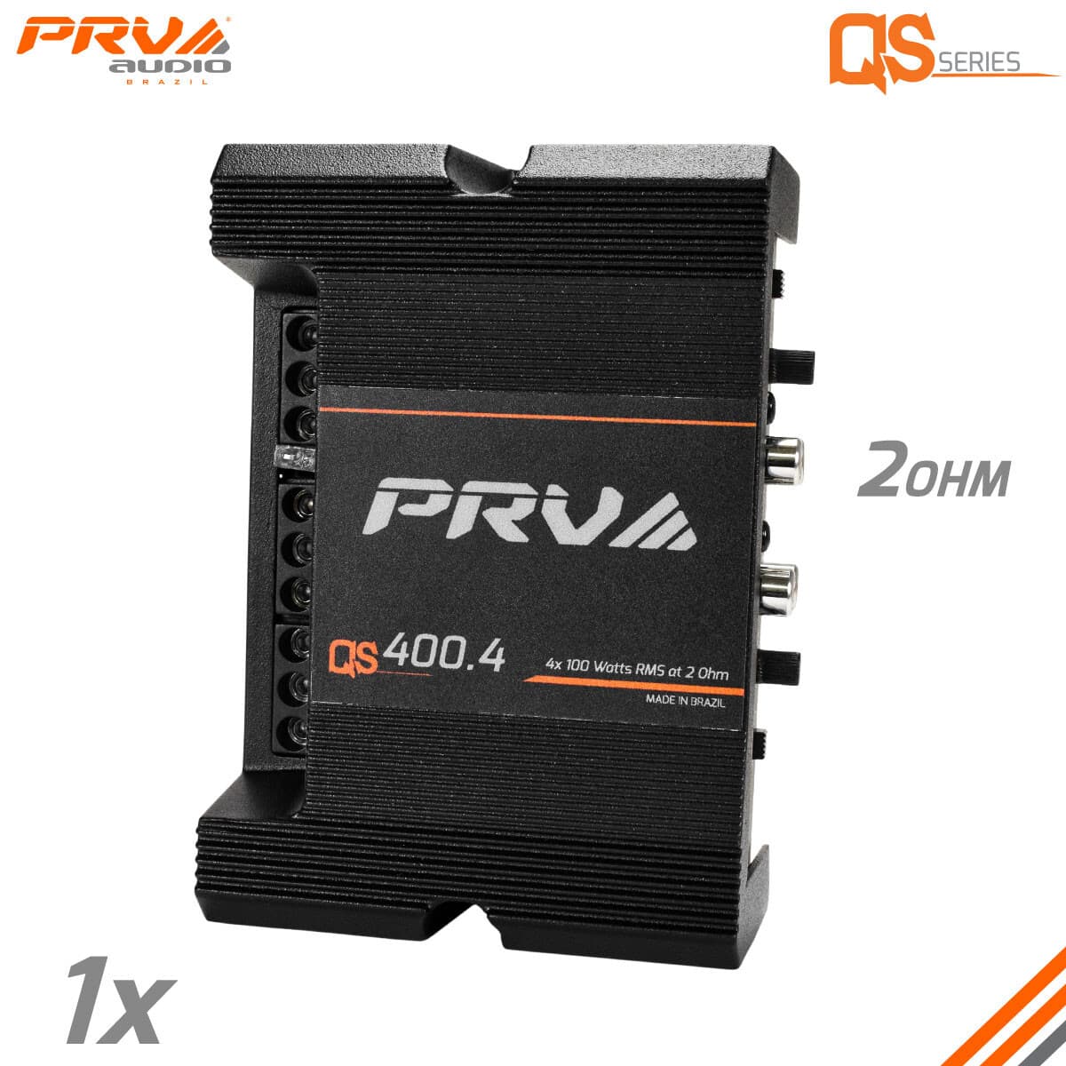 PRV Audio QS400.4 2Ohm Compact 4 Channel Digital Class D Full Range Car Amp 400W