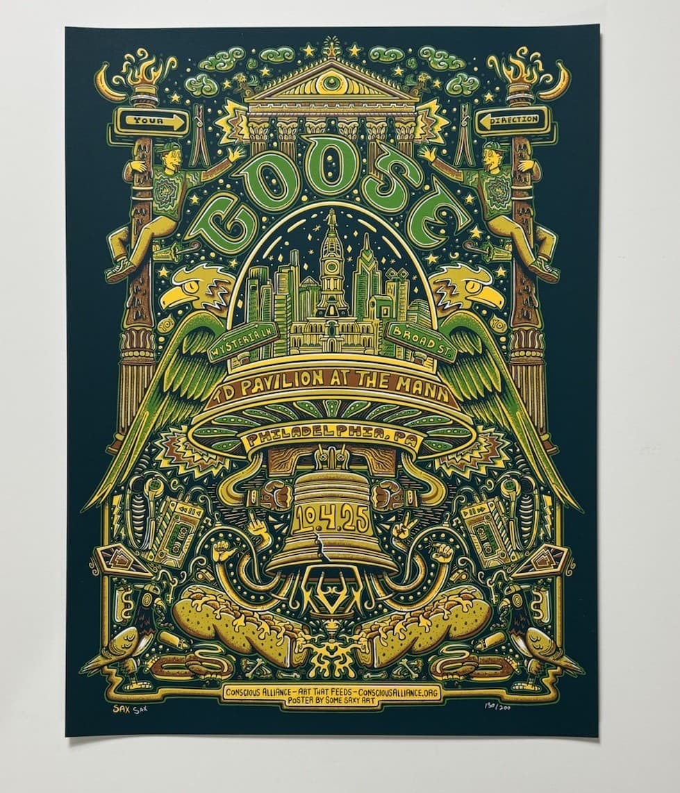 Goose The Band Poster The Mann Philadelphia PA 2025 Show Edtn S/N Official X/200 2