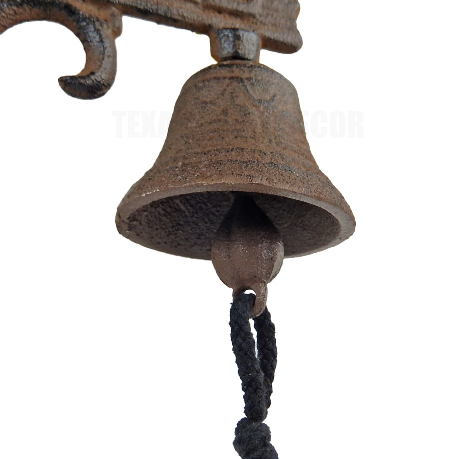 Texas Map Dinner Bell Cast Iron Welcome Western Wall Decor Rustic Brown Finish 4