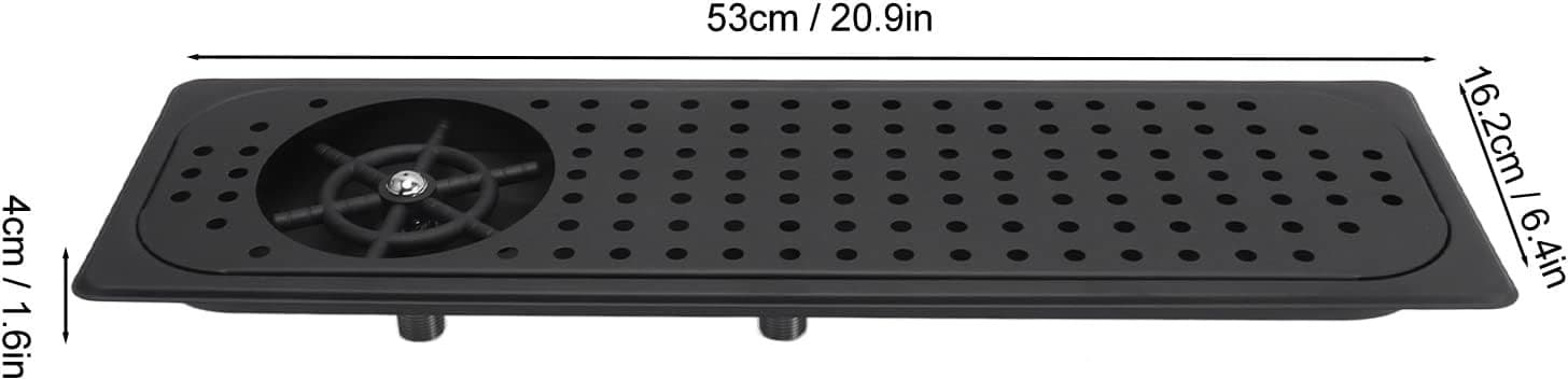 Glass Rinser 304 Stainless Steel Cup Washer Bar Sink Drip Tray Black #R018 4