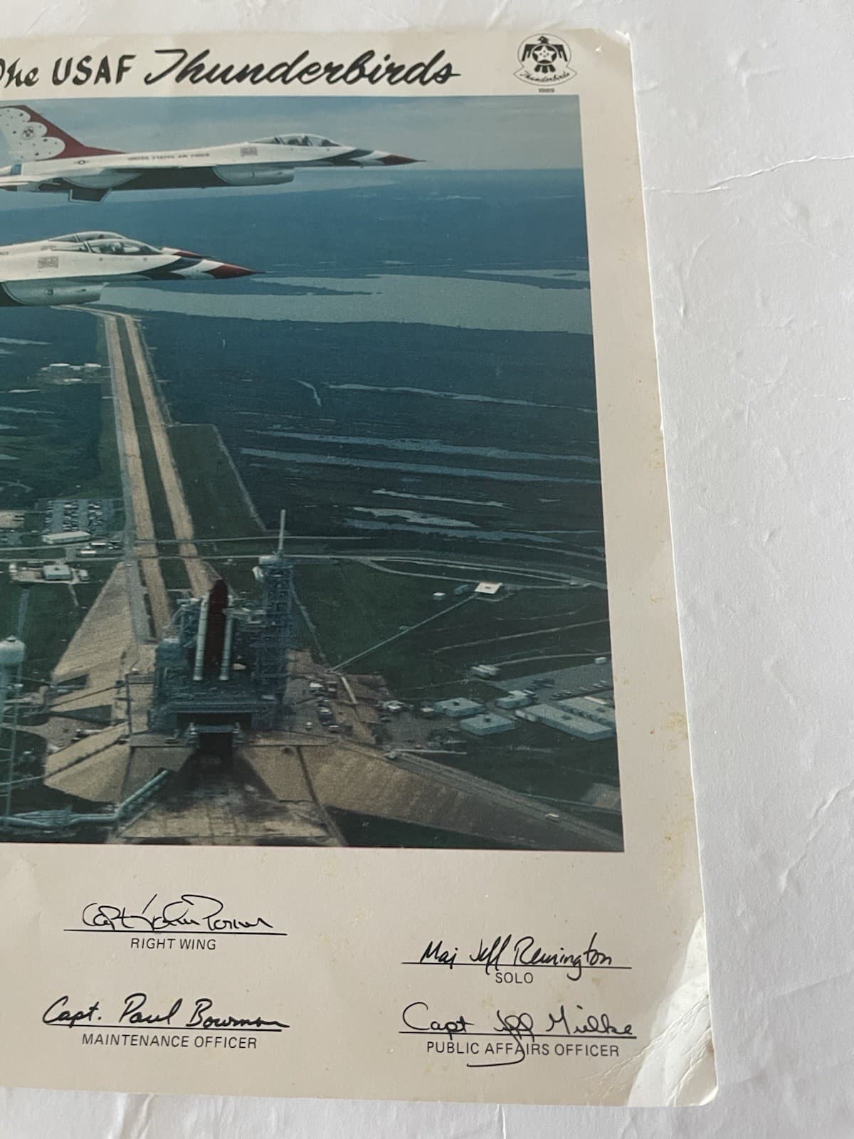 1989 USAF Thunderbirds Team Print Kennedy Space Center Shuttle Launch Pad Flyby 6