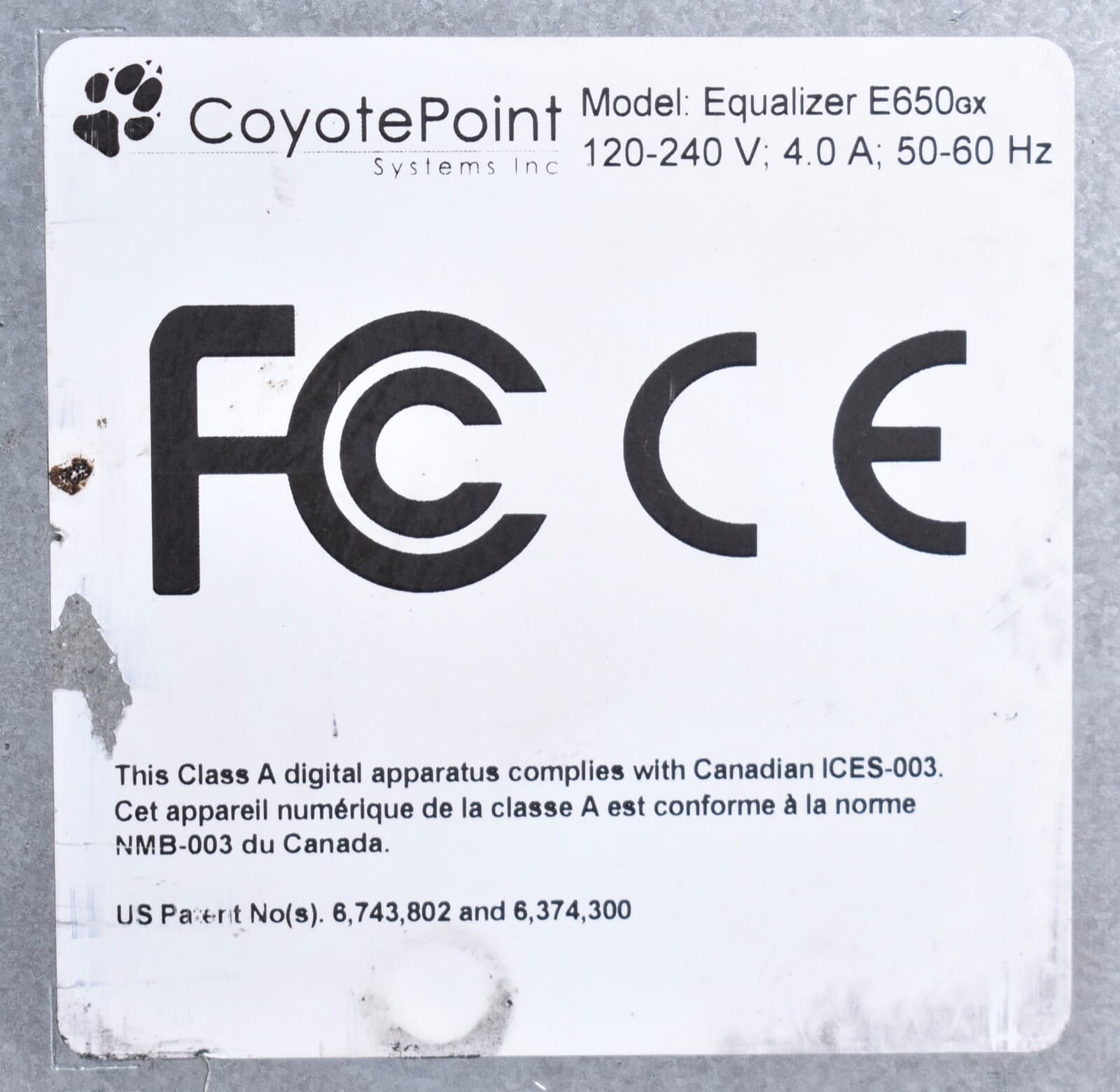 Coyote Point Equalizer Load Balancer  E650GX 5