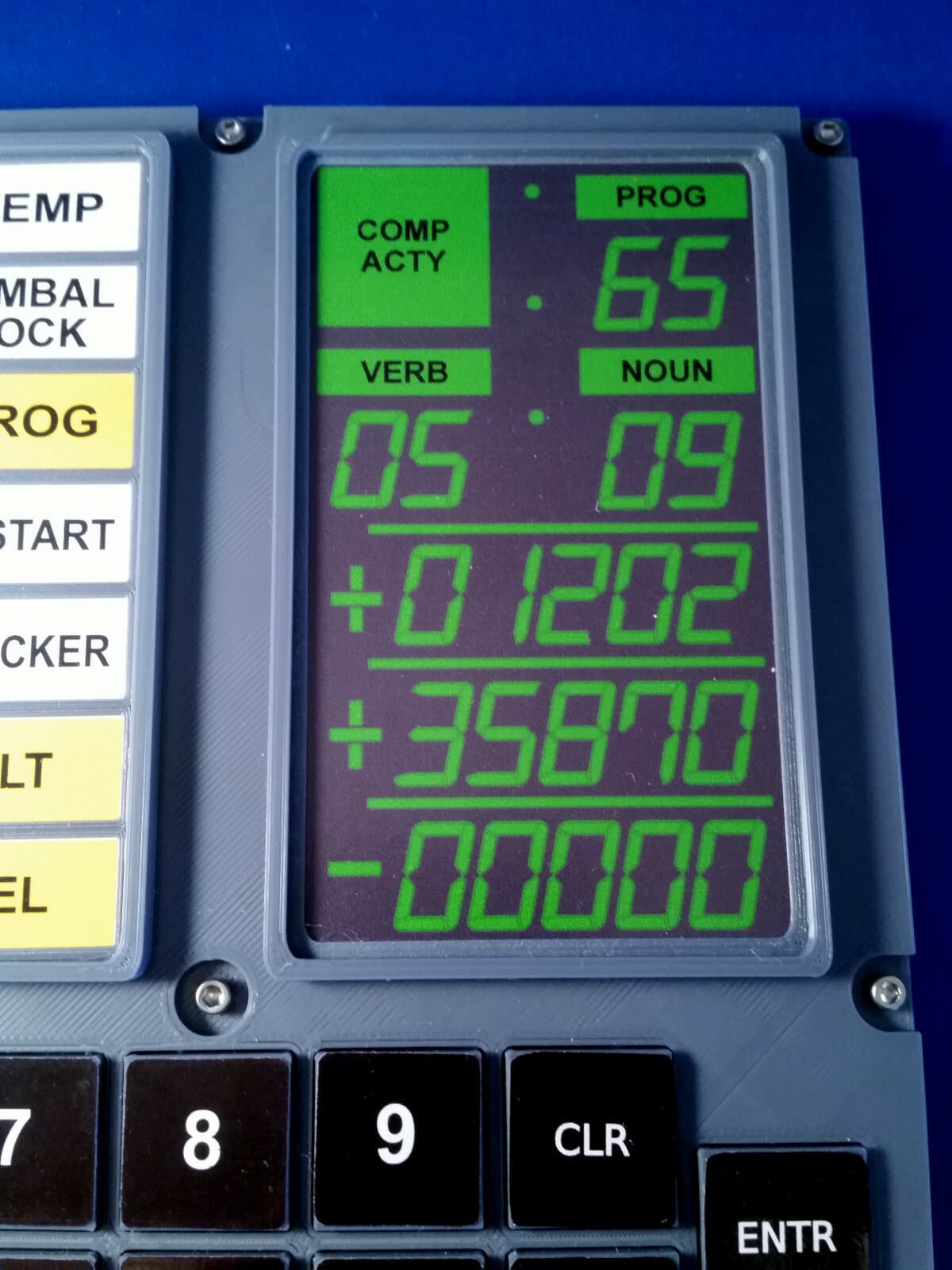 Apollo DSKY Navigation Computer Replica Plaque - Full Size Assembled 2