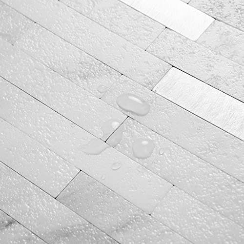  20 Sheets Faux Stone Peel and Stick Backsplash, White Marble Look PVC Wall  4