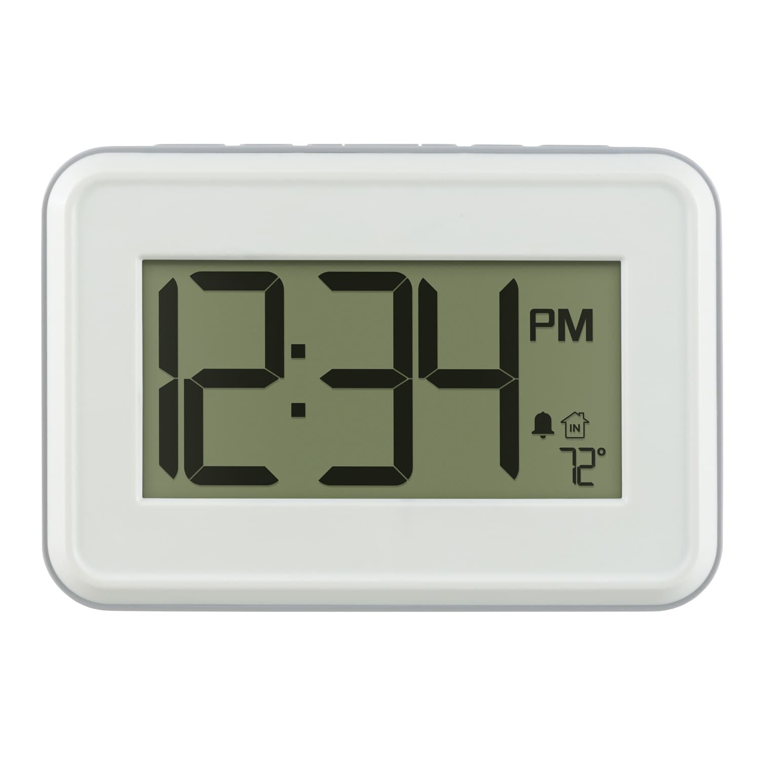 513-113W La Crosse Technology Digital Wall Clock with Indoor Temp & Timer White
