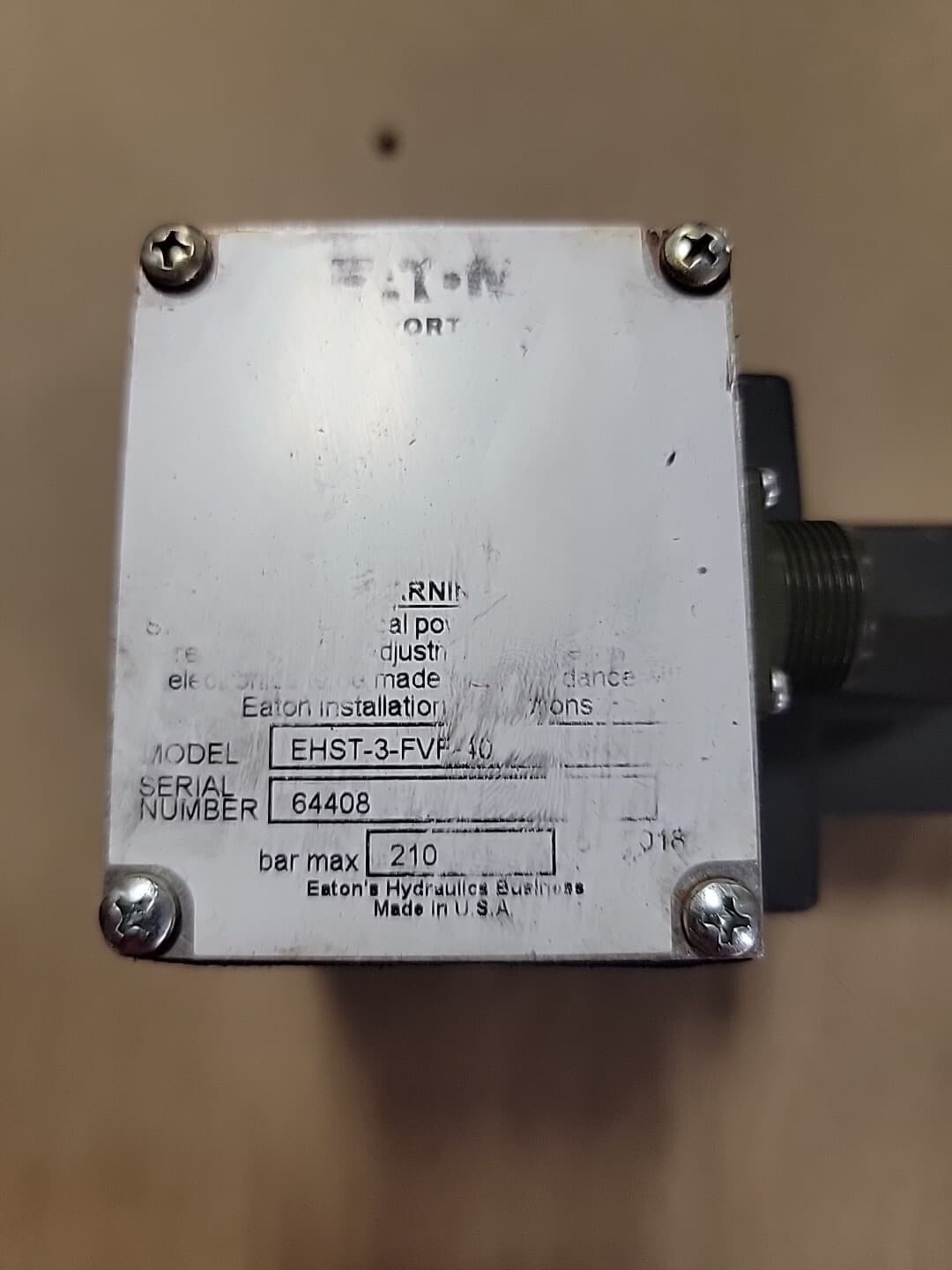 EATON-VICKERS EHST-3-FVF-40 Pressure Relief Valve, Used, Free Shipping 6