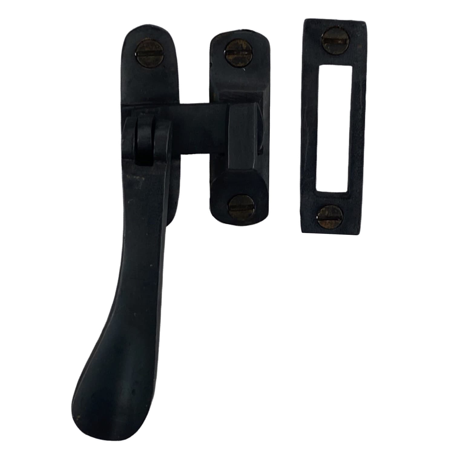 Flat Handle Window Casement Latch Set in Bronze